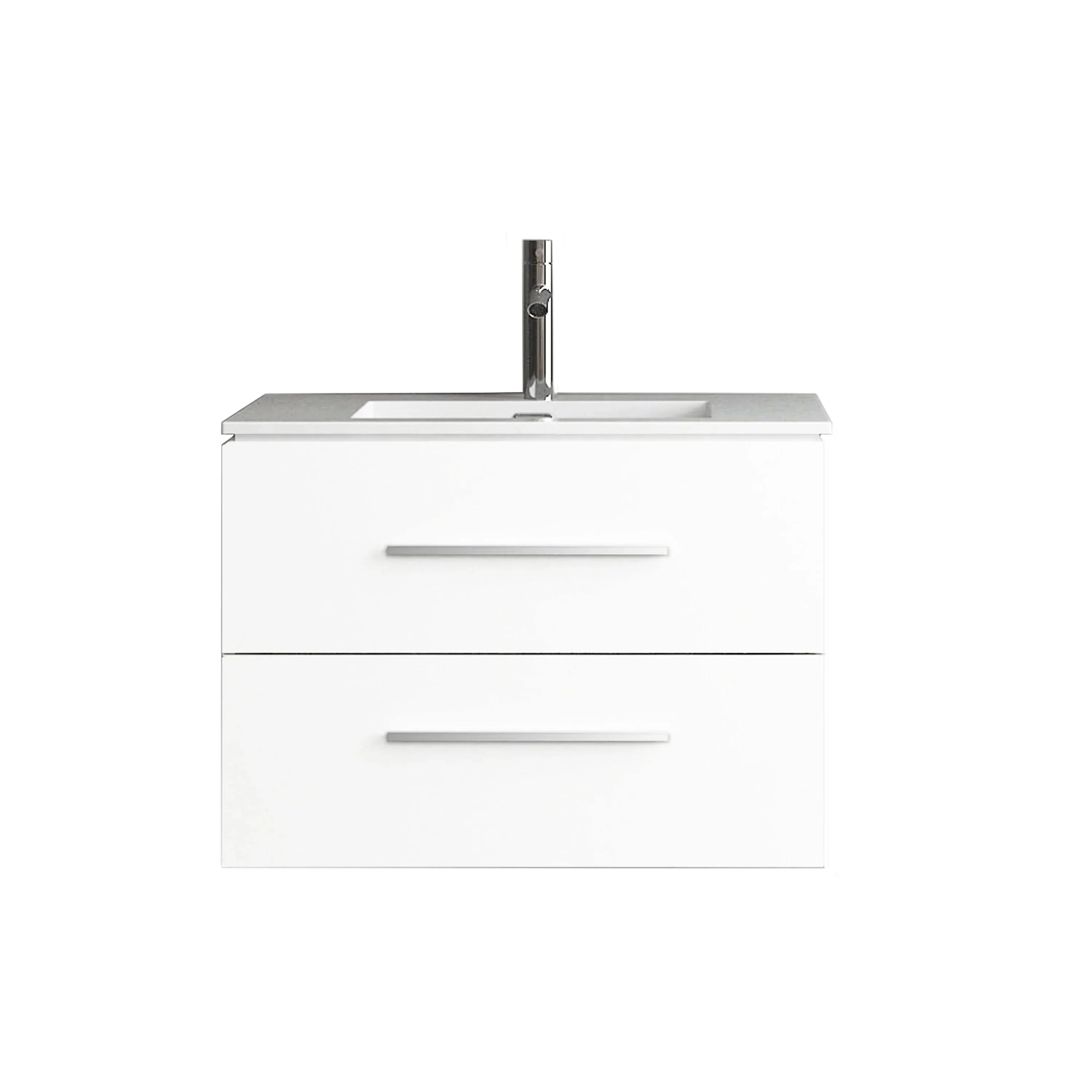 24" Matte White Wall Mount Bathroom Vanity with White Ceramic Countertop-Migration_Bathroom Vanities-DECOROLALA