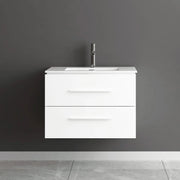 24" Matte White Wall Mount Bathroom Vanity with White Ceramic Countertop-Migration_Bathroom Vanities-DECOROLALA