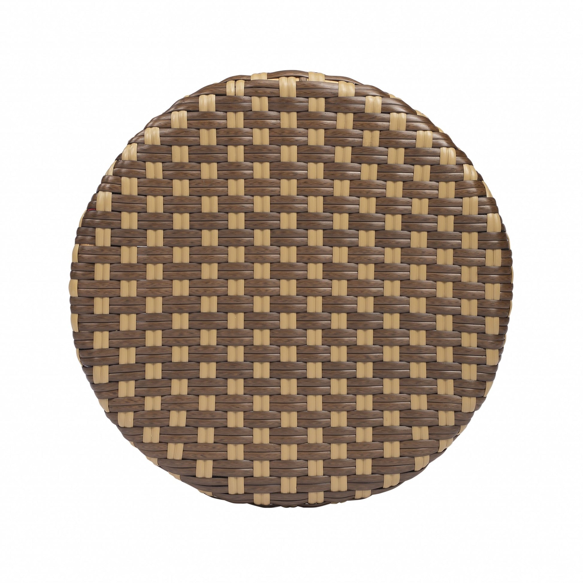 24" Natural and Brown Rattan Backless Counter Height Bar Chair-Bar Chairs-DECOROLALA