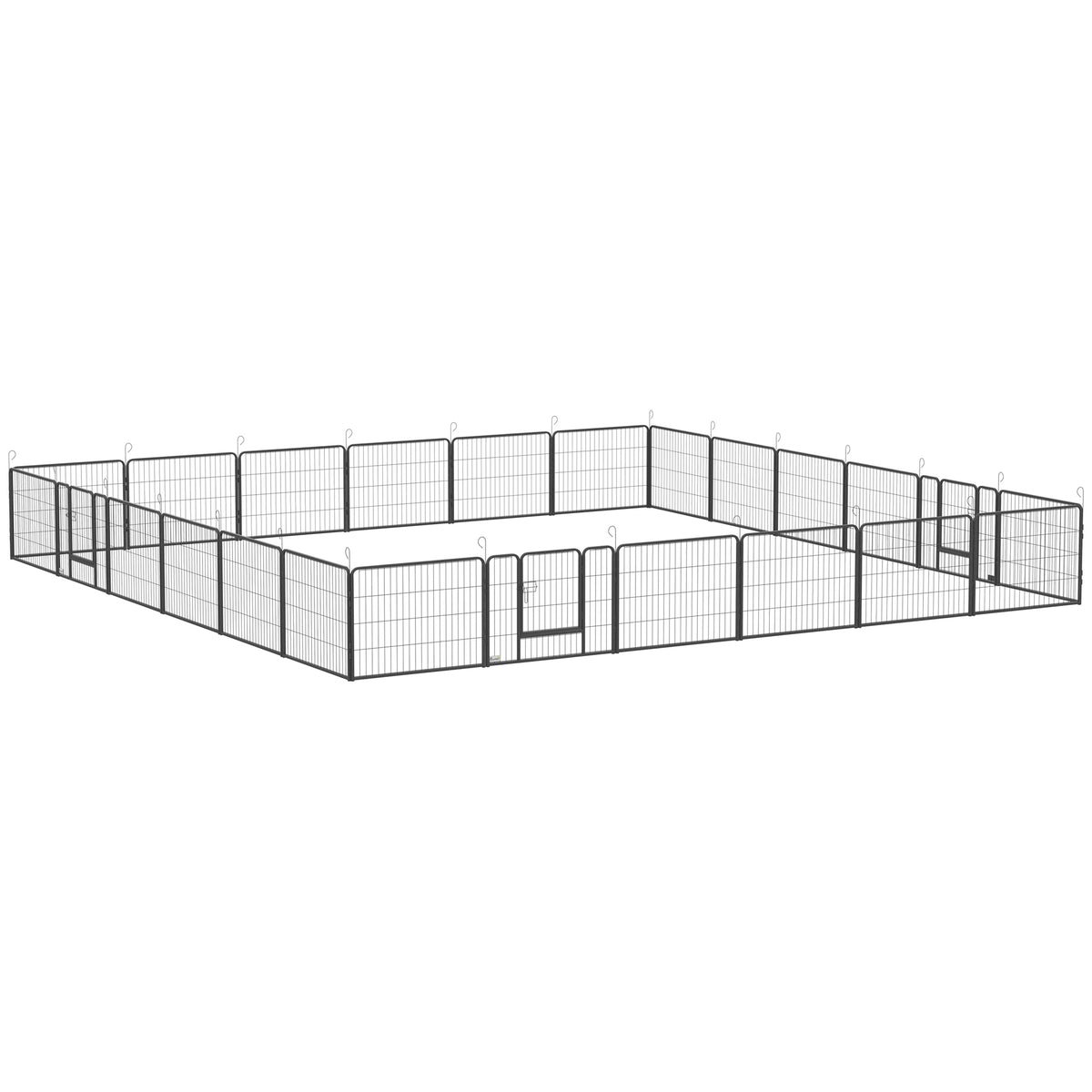 24-Panel Heavy Duty Dog Playpen - 24" Height Steel Grey-Dogs-DECOROLALA