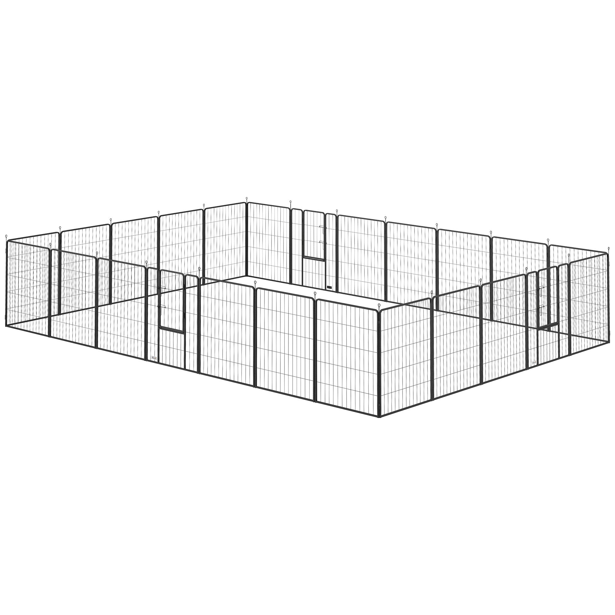 24 Panels 39" Height Heavy Duty Dog Playpen for Small Medium Large Dogs, Grey-Dogs-DECOROLALA