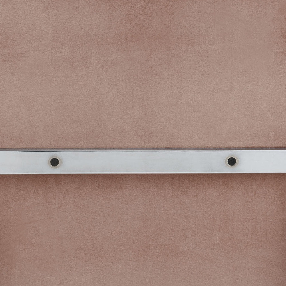 24" Pink and Silver Fabric Arm Chair-Accent Chairs-DECOROLALA