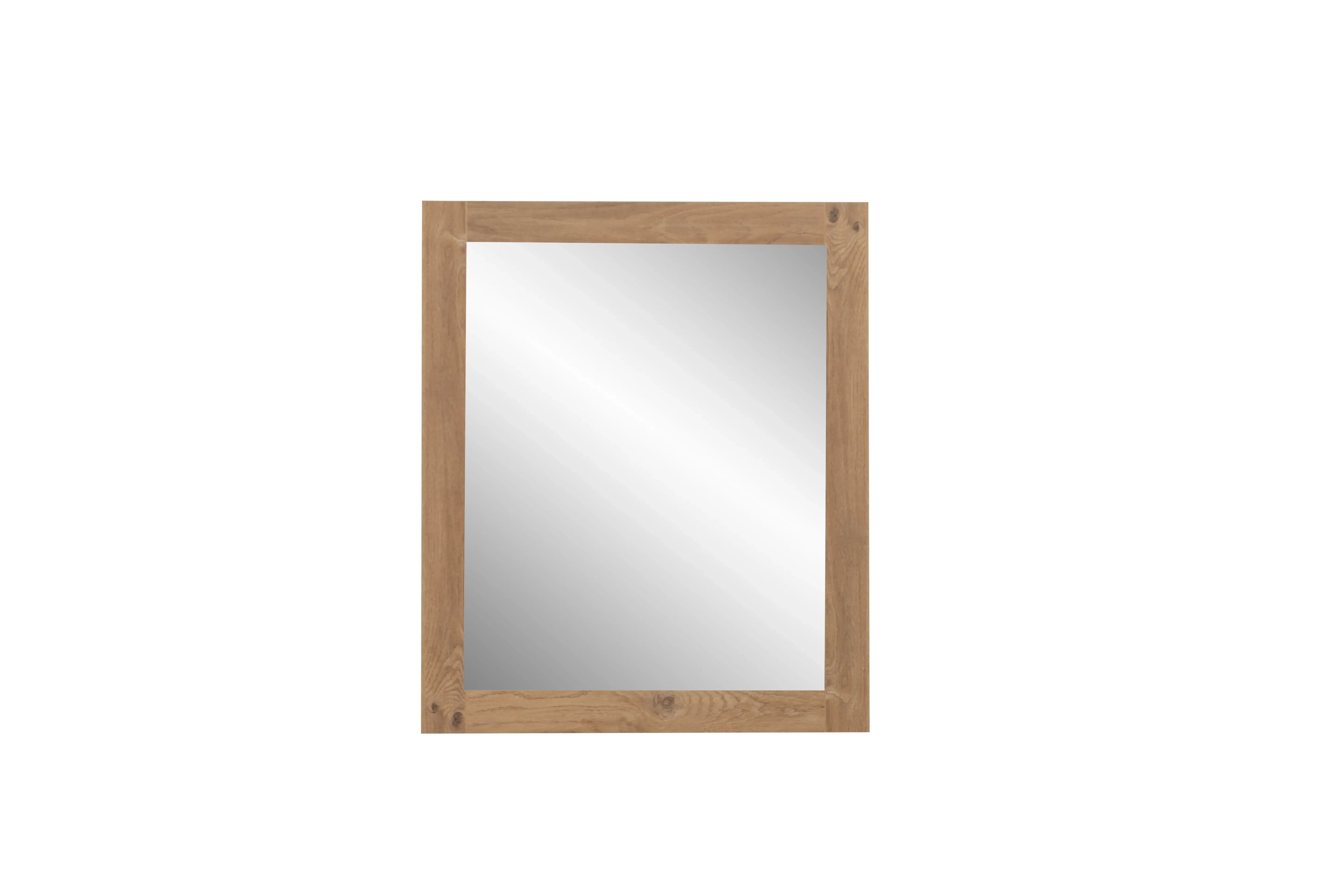 24" Rectangular Mirror with Rough Oak Frame