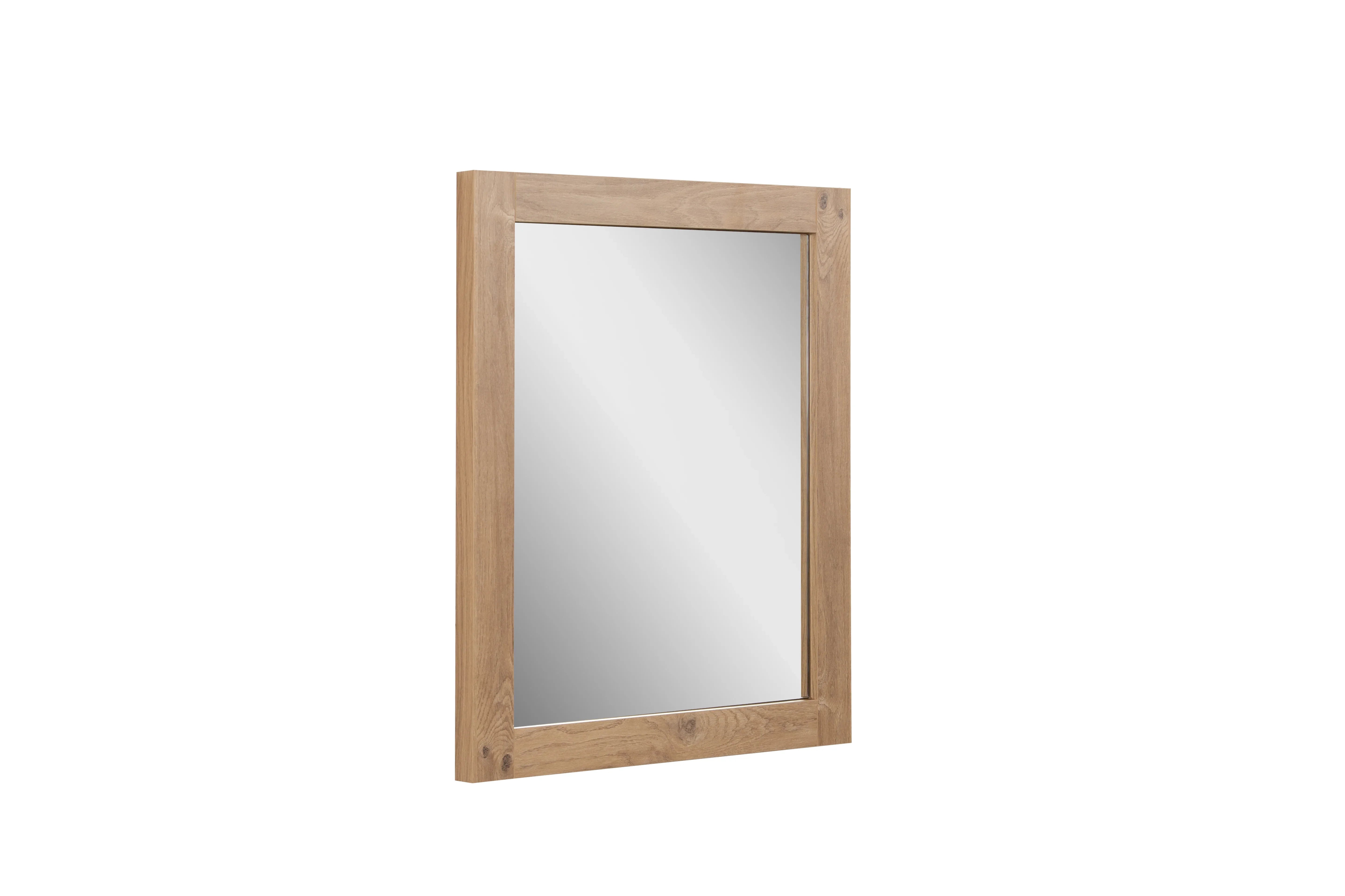 24" Rectangular Mirror with Rough Oak Frame