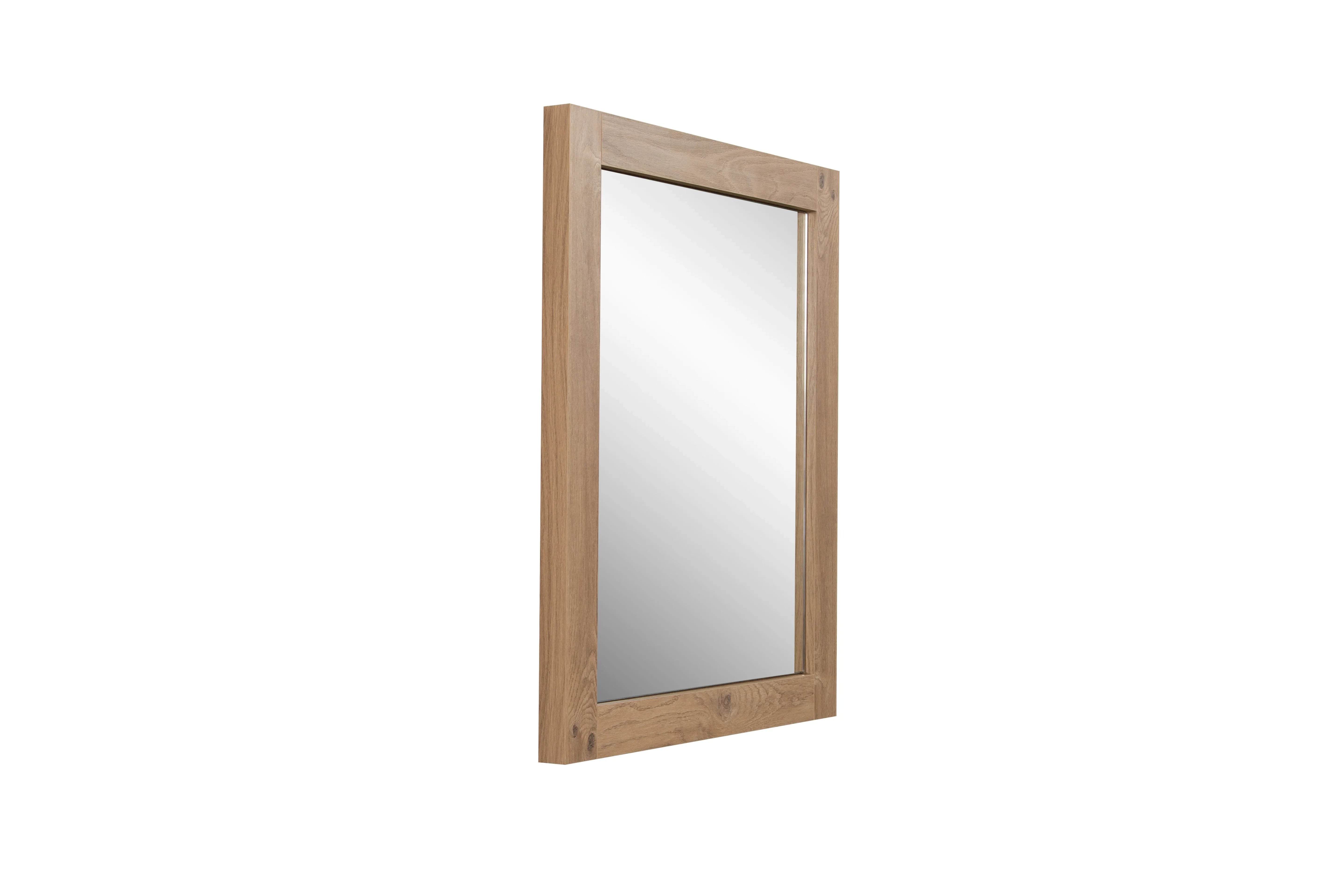 24" Rectangular Mirror with Rough Oak Frame
