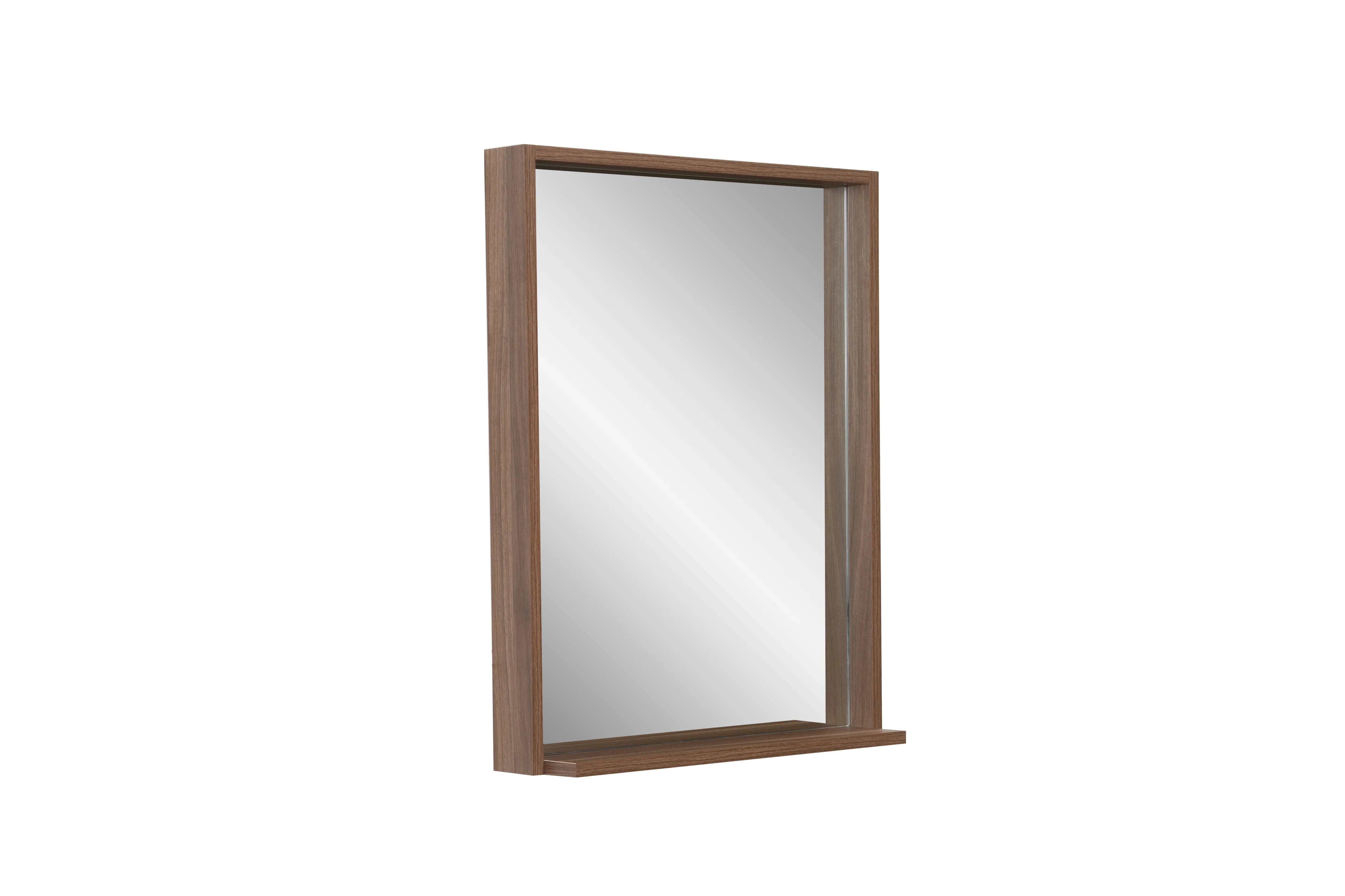 24" Rectangular Framed Mirror - Walnut-Mirror-DECOROLALA