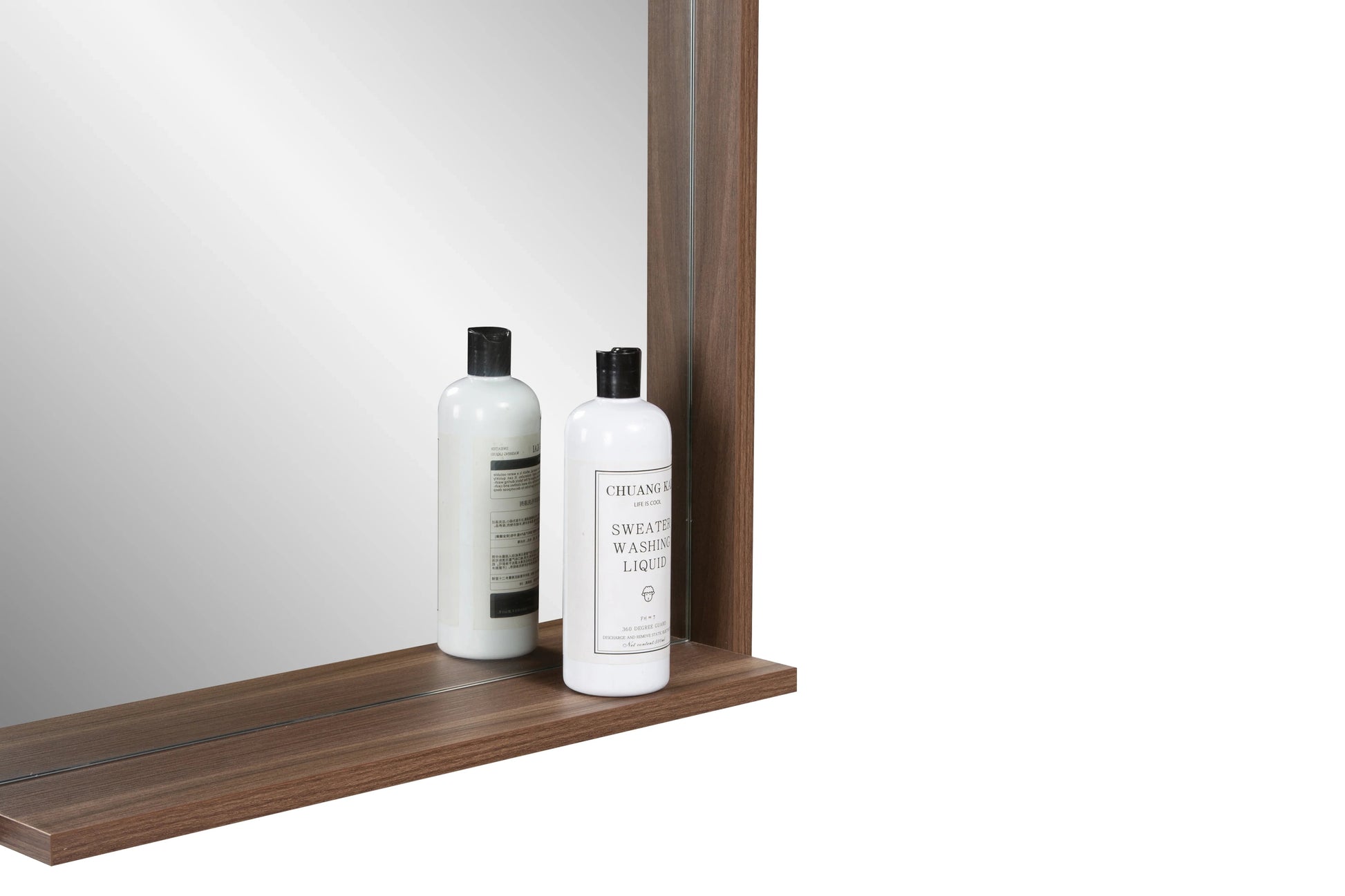 24" Rectangular Framed Mirror - Walnut-Mirror-DECOROLALA