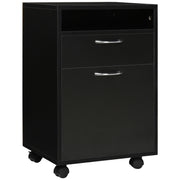 24" Rolling Filing Cabinet with Drawer - Black-Office Products > Office Furniture > Office Cabinets & Cupboards-DECOROLALA