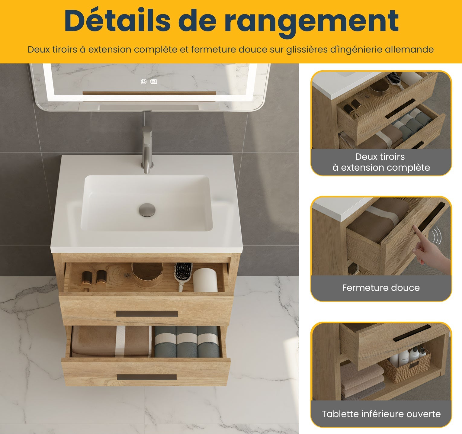 24" Rough Oak Freestanding Bathroom Vanity with White Polymarble Countertop-Migration_Bathroom Vanities-DECOROLALA