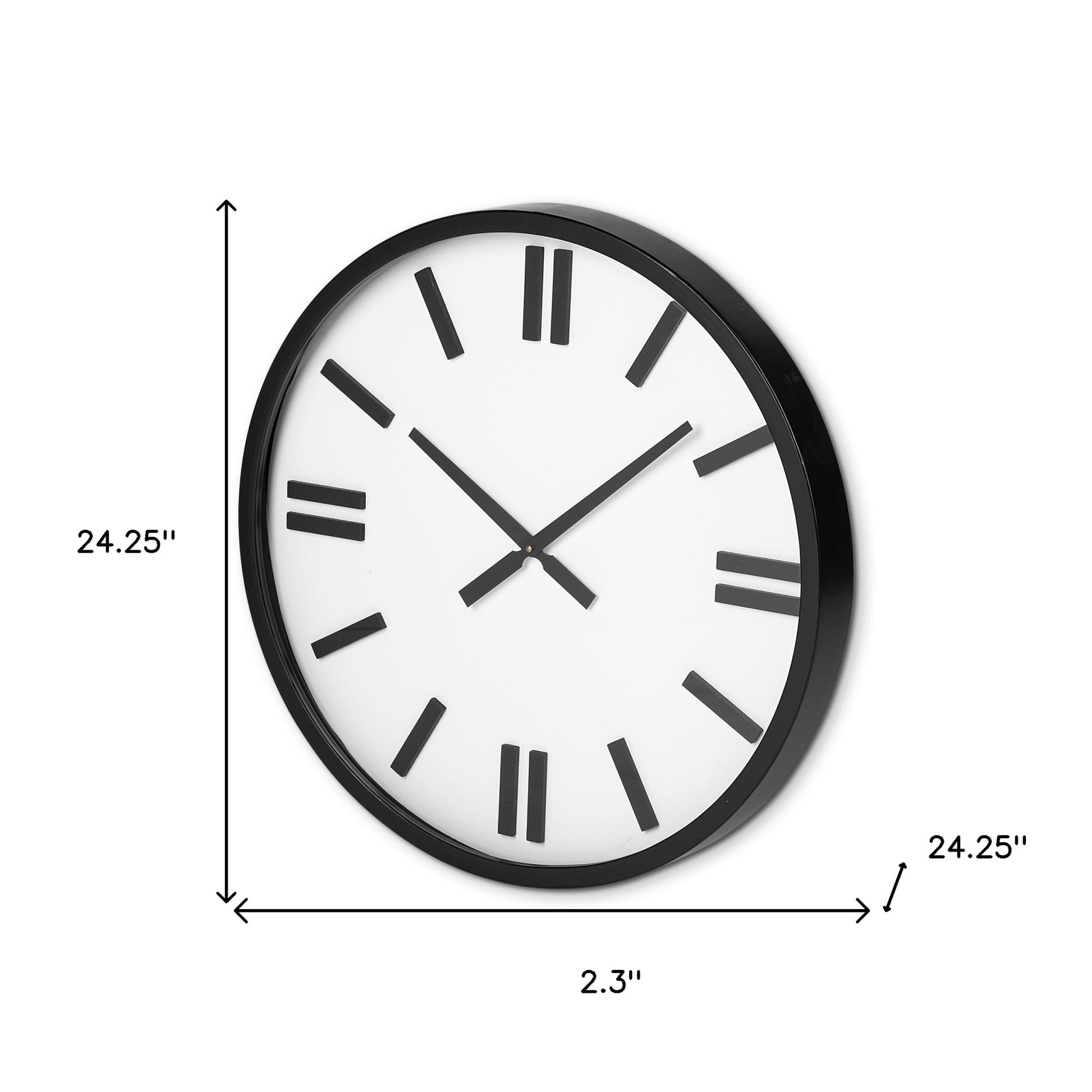 24" Round Large Modern Wall Clock With White Face And Non-Numarical Number-Wall Clocks-DECOROLALA
