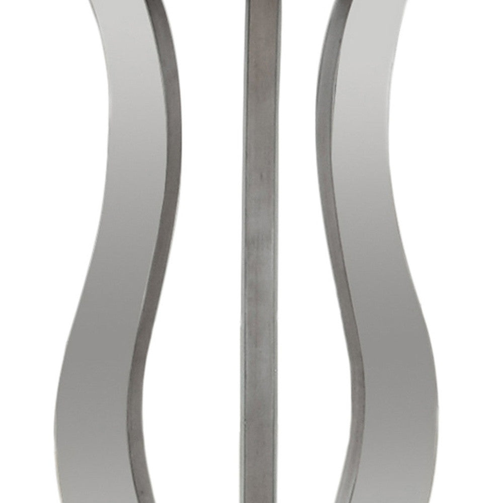 24" Silver Glass Round End Table-End-Side Tables-DECOROLALA