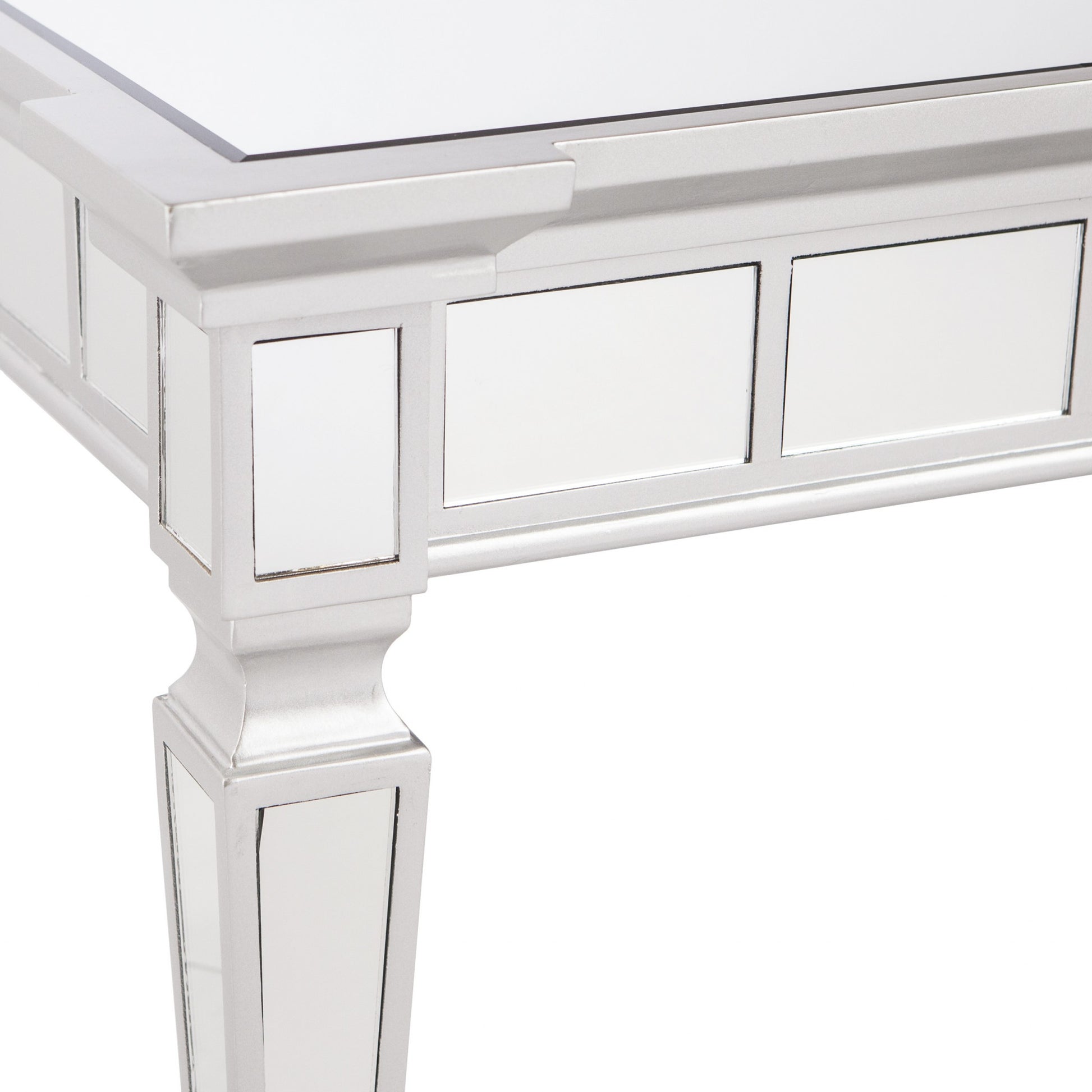24" Silver Glass Square End Table-End-Side Tables-DECOROLALA