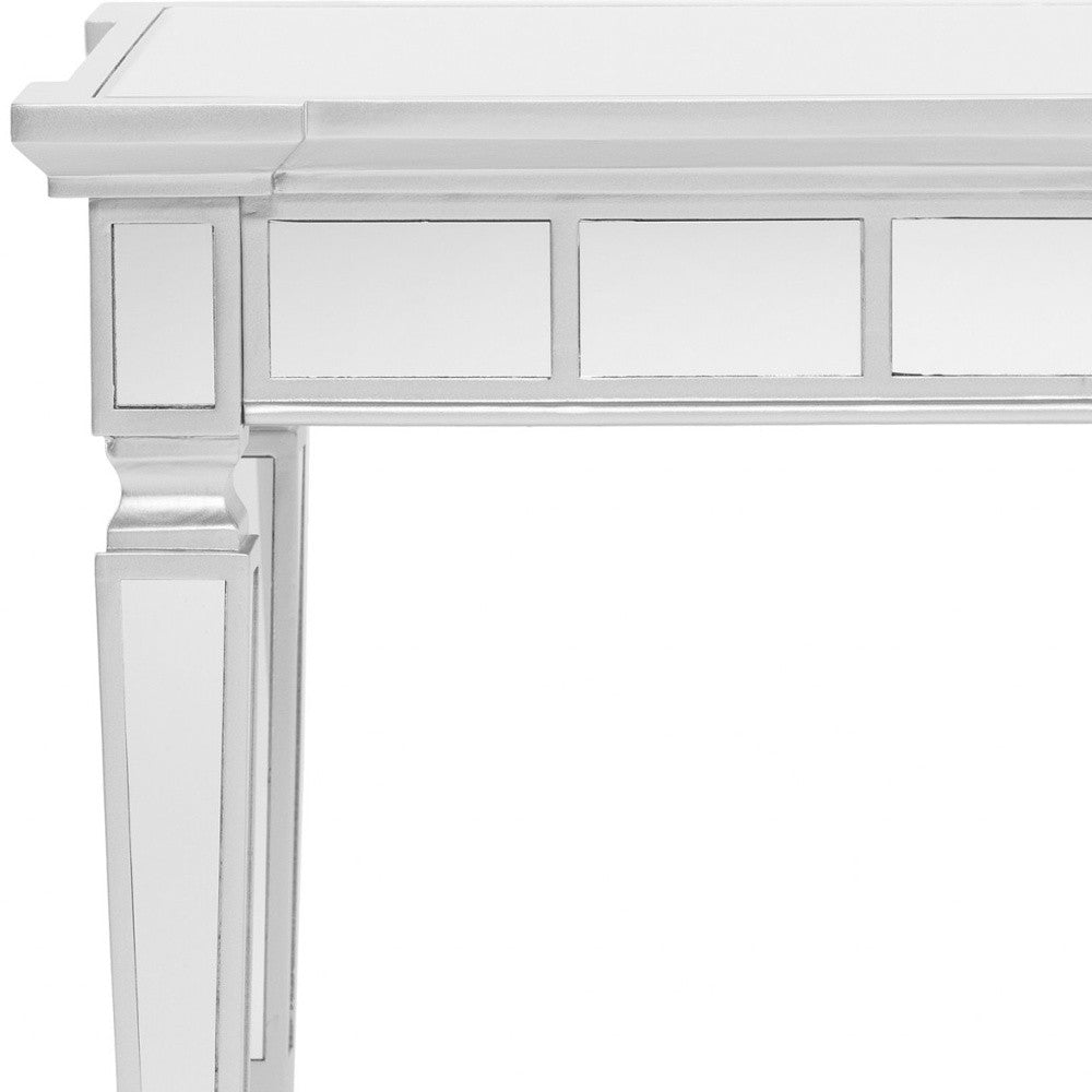 24" Silver Glass Square End Table-End-Side Tables-DECOROLALA