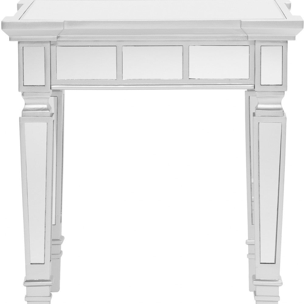24" Silver Glass Square End Table-End-Side Tables-DECOROLALA