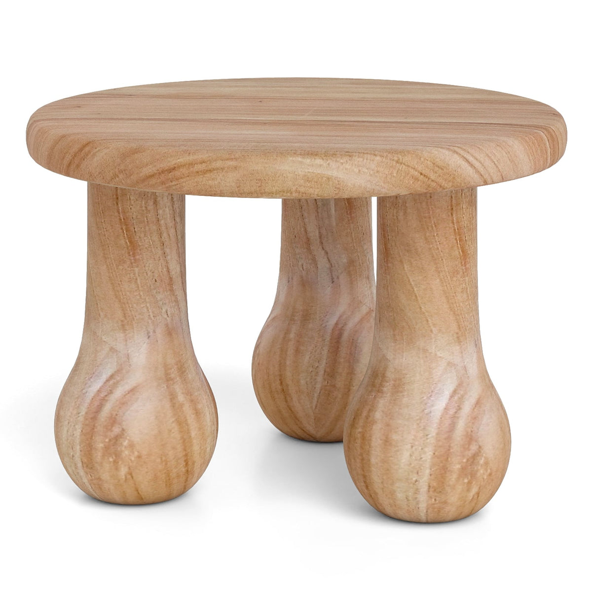 24" Small Solid Mahogany Wood Coffee Table with Thickened Top and Column Legs-End & Side Tables-DECOROLALA