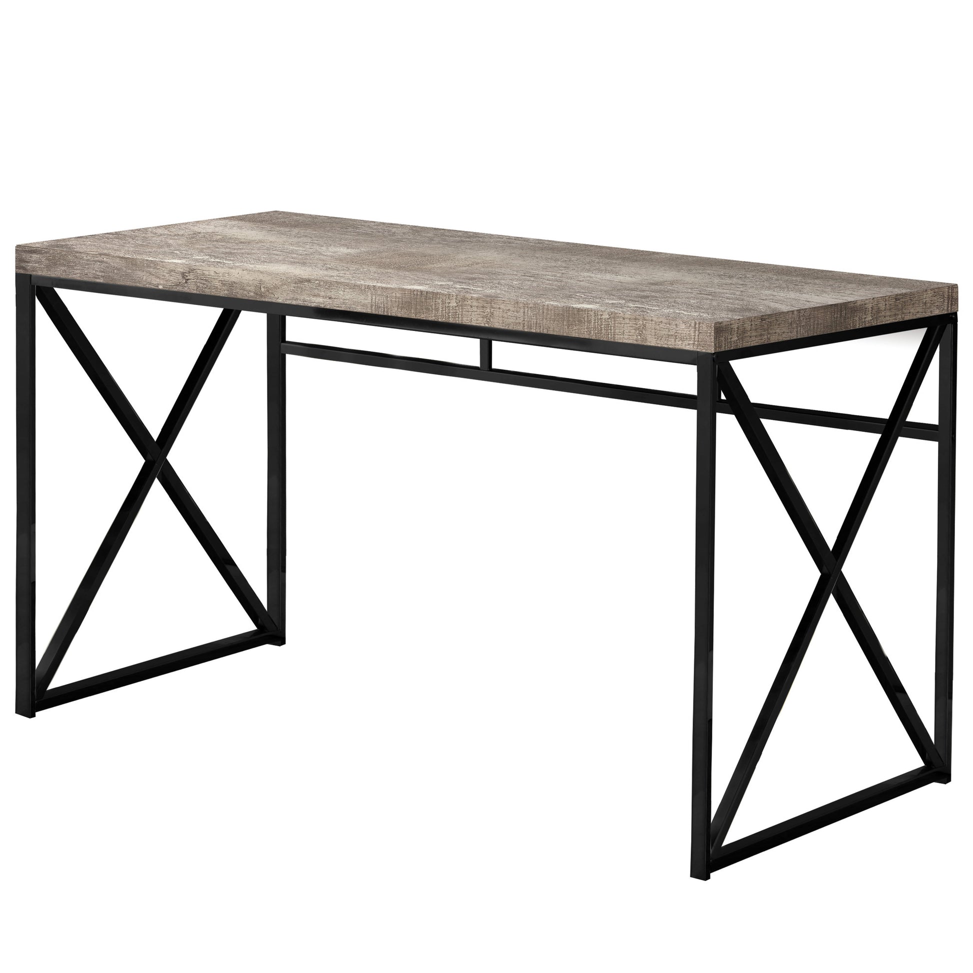 24" Taupe and Black Computer Desk-Desks-DECOROLALA