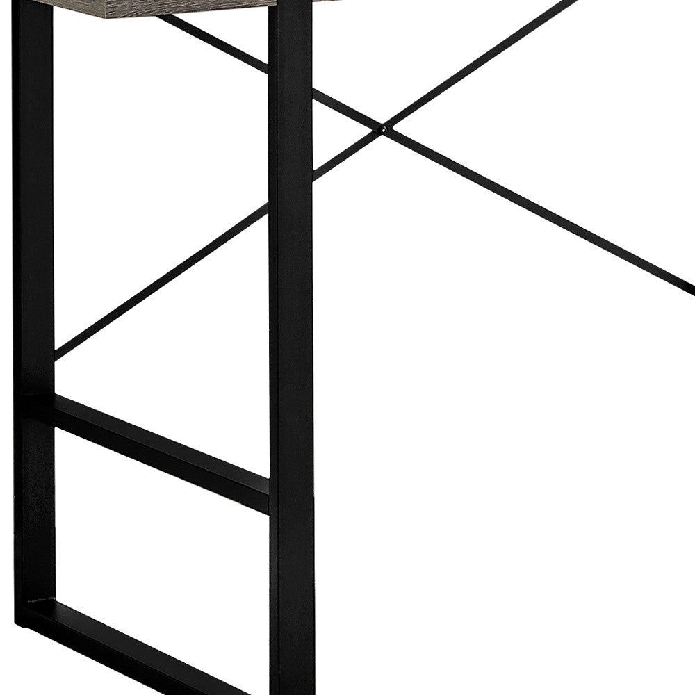 24" Taupe and Black Computer Desk-Desks-DECOROLALA