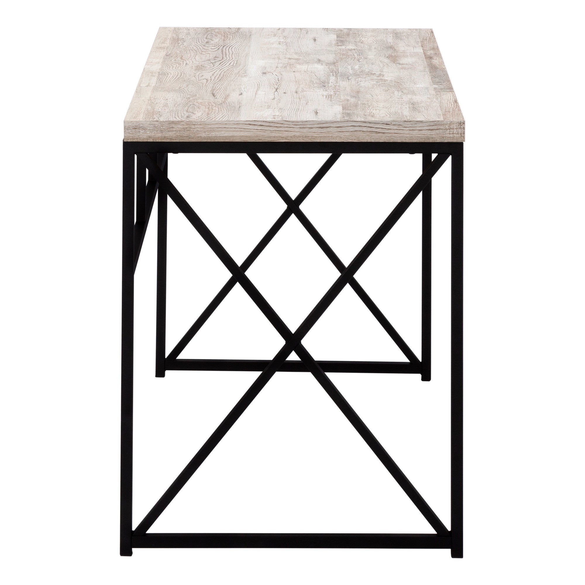 24" Taupe and Black Computer Desk-Desks-DECOROLALA