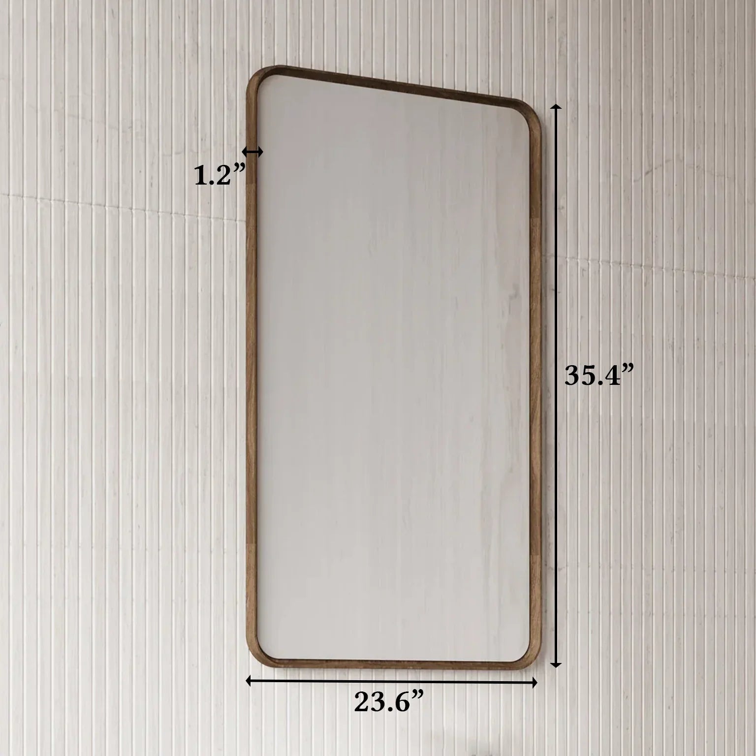 24" Walnut Framed Bathroom Mirror with Rounded Corners-Migration_Mirrors-DECOROLALA