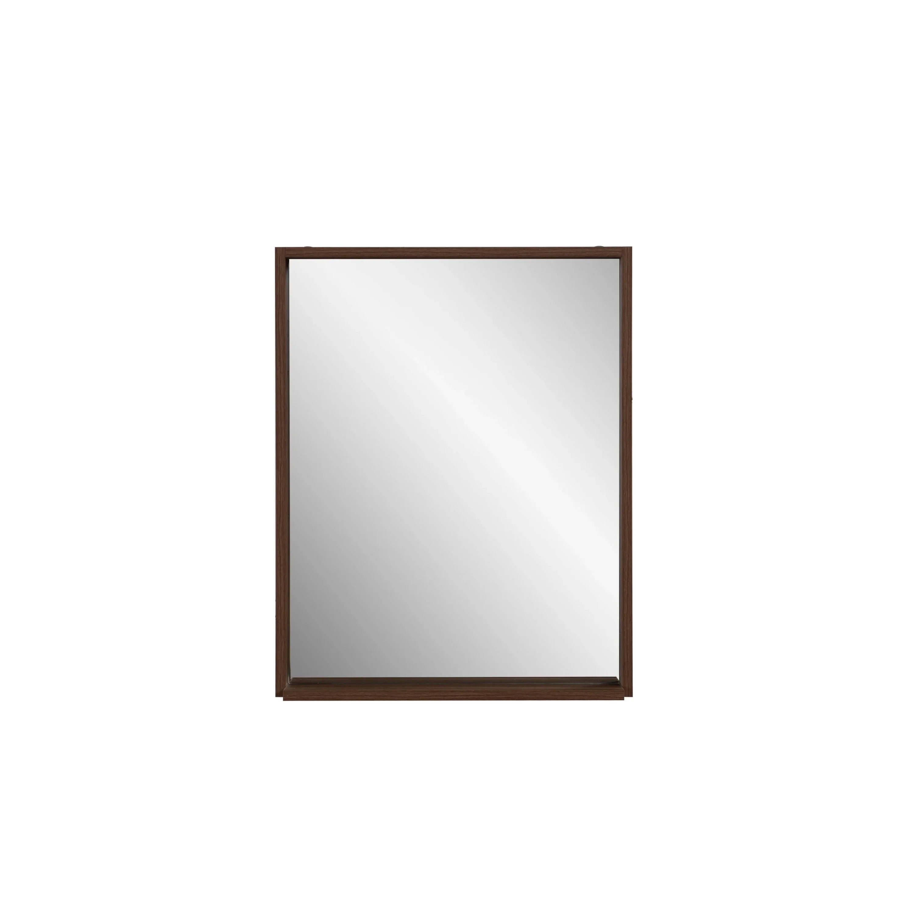 24" Walnut Rectangular Framed Bathroom Mirror-Migration_Mirrors-DECOROLALA