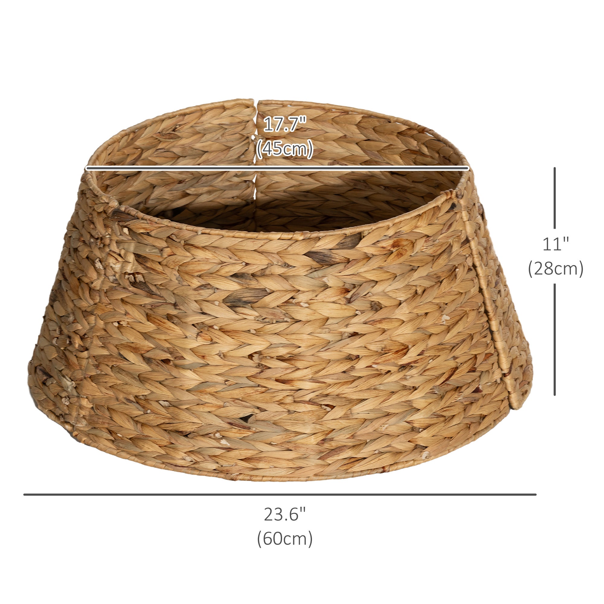 24" Water Hyacinth Christmas Tree Collar - Natural-Home Furnishings > Holiday & Seasonal > Christmas Trees-DECOROLALA