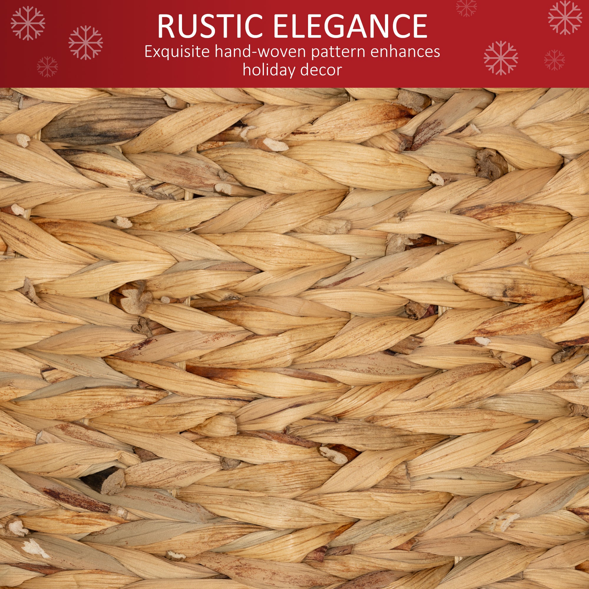 24" Water Hyacinth Christmas Tree Collar - Natural-Home Furnishings > Holiday & Seasonal > Christmas Trees-DECOROLALA
