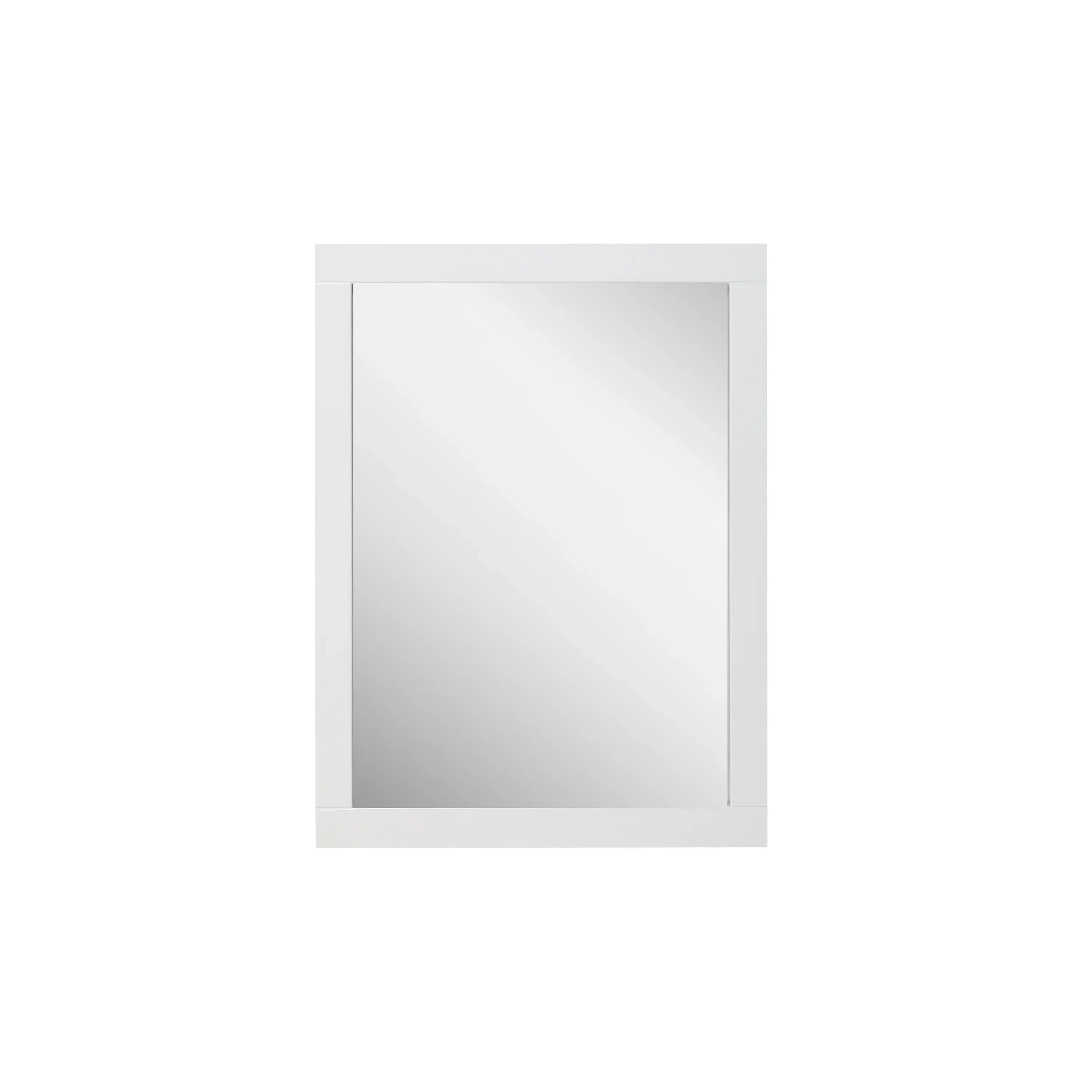24" White Frame Rectangular Mirror  Horizontal & Vertical Installation-Mirror-DECOROLALA