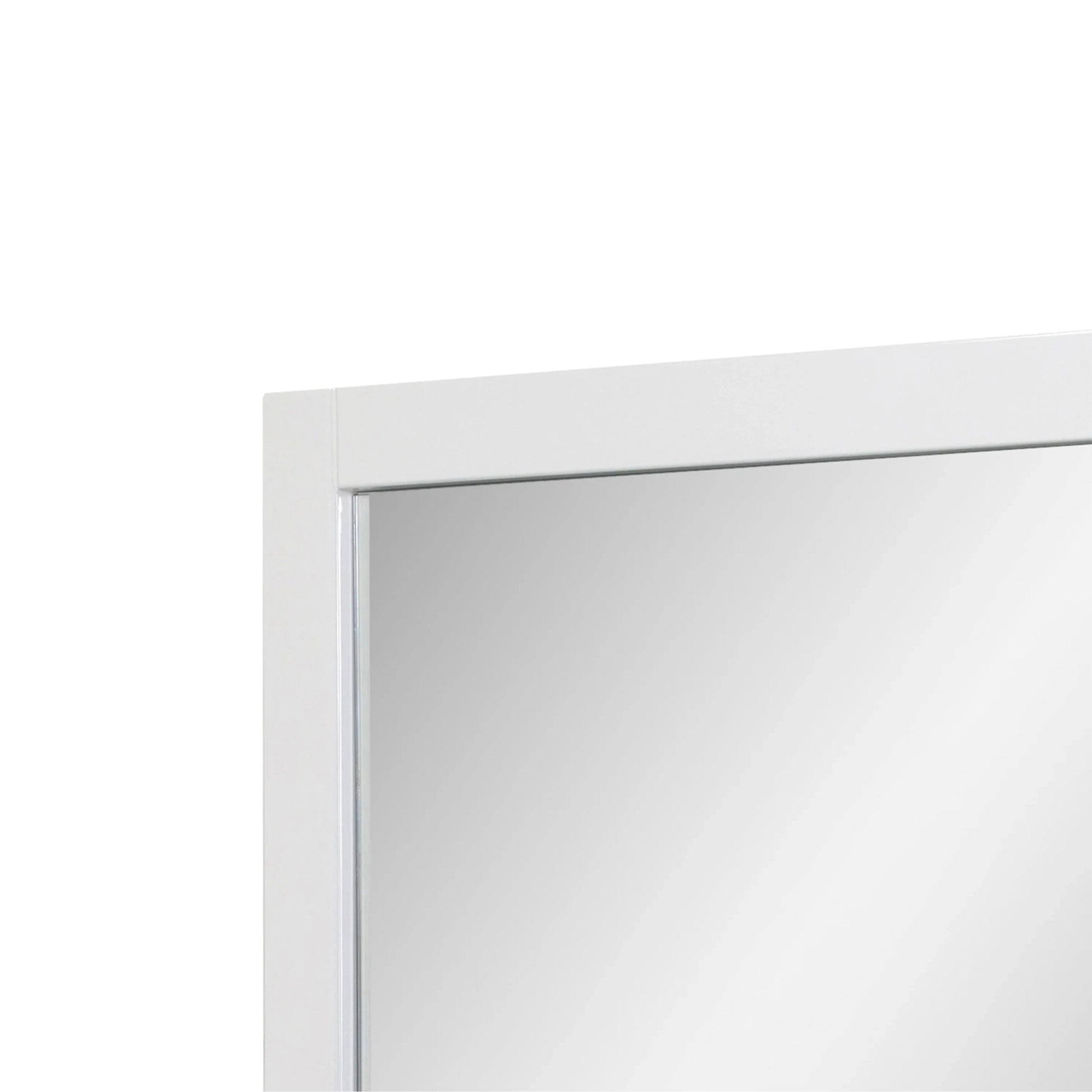 24" White Frame Rectangular Mirror  Horizontal & Vertical Installation-Mirror-DECOROLALA