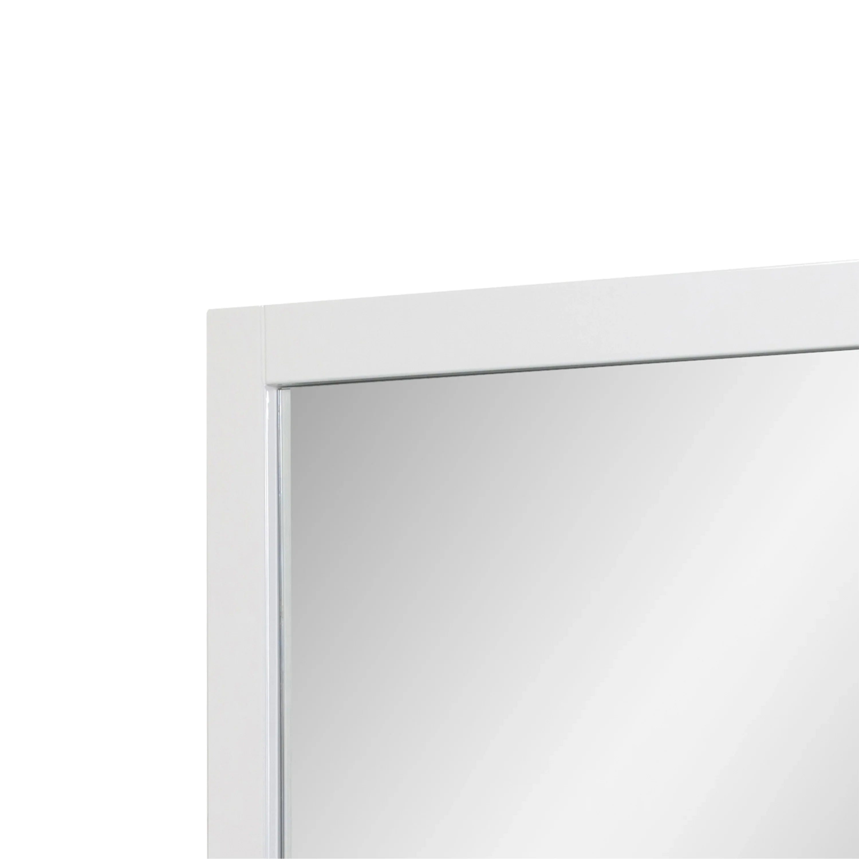 24" White Frame Rectangular Mirror  Horizontal & Vertical Installation-Mirror-DECOROLALA