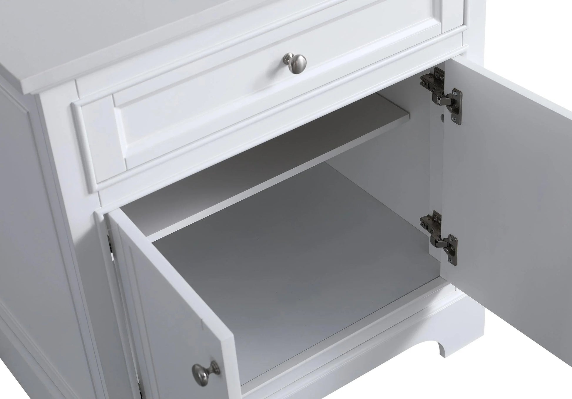 24" White Freestanding Single Sink Bathroom Vanity with Engineered Calcutta Marble Countertop-Migration_Bathroom Vanities-DECOROLALA