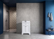 24" White Freestanding Single Sink Bathroom Vanity with Engineered Calcutta Marble Countertop-Migration_Bathroom Vanities-DECOROLALA