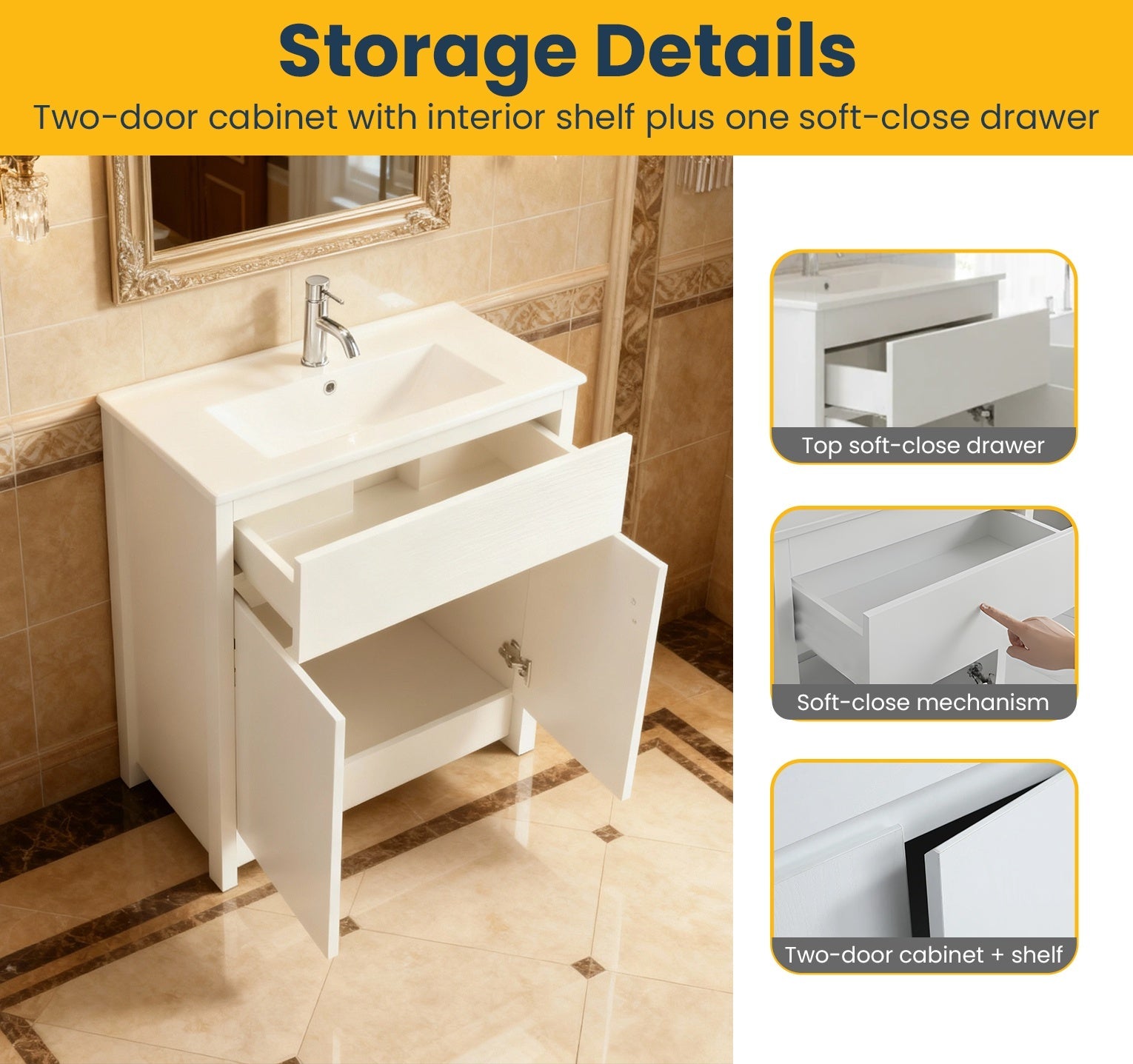 24" White Oak Freestanding Bathroom Vanity with White Ceramic Countertop-Migration_Bathroom Vanities-DECOROLALA