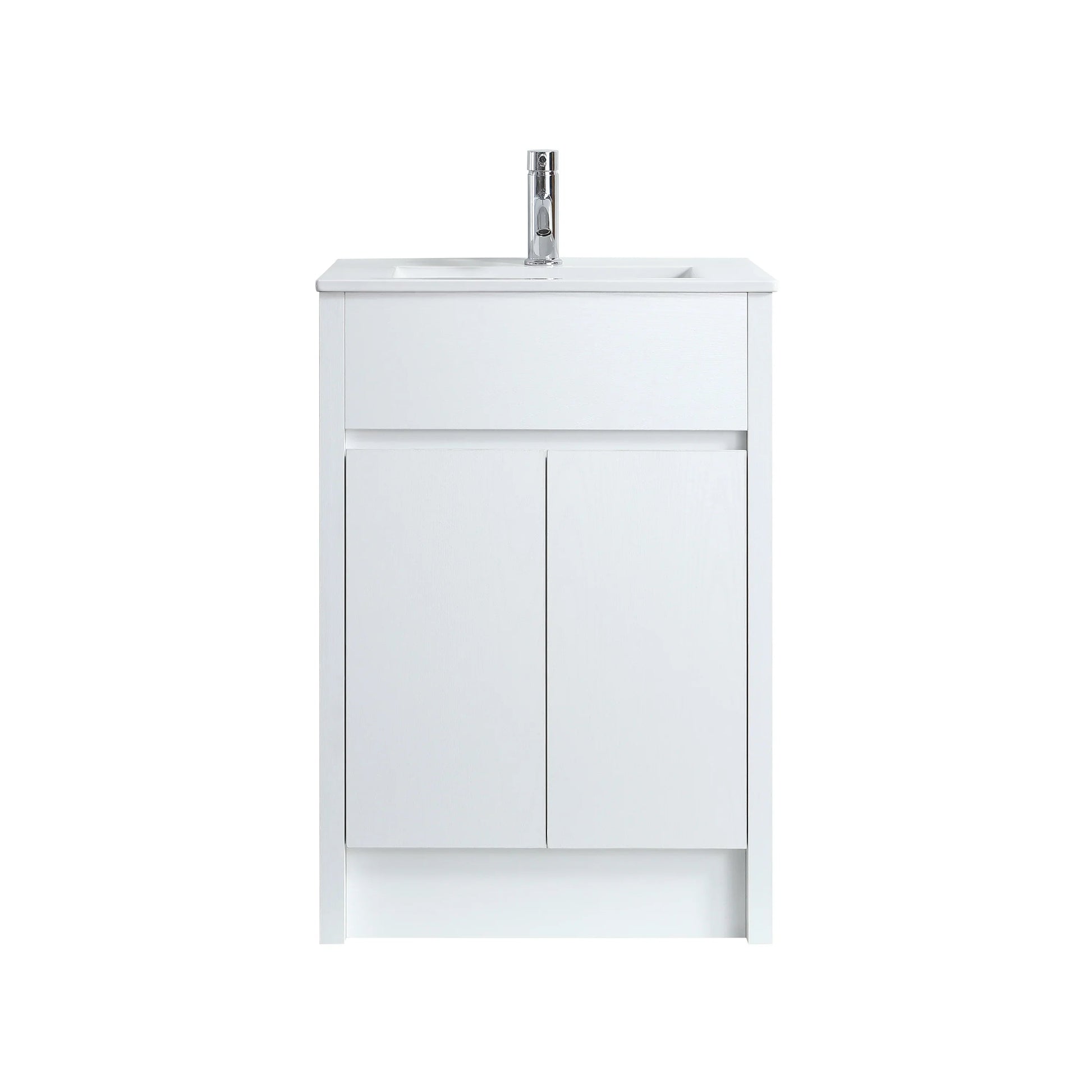 24" White Oak Freestanding Bathroom Vanity with White Ceramic Countertop-Migration_Bathroom Vanities-DECOROLALA