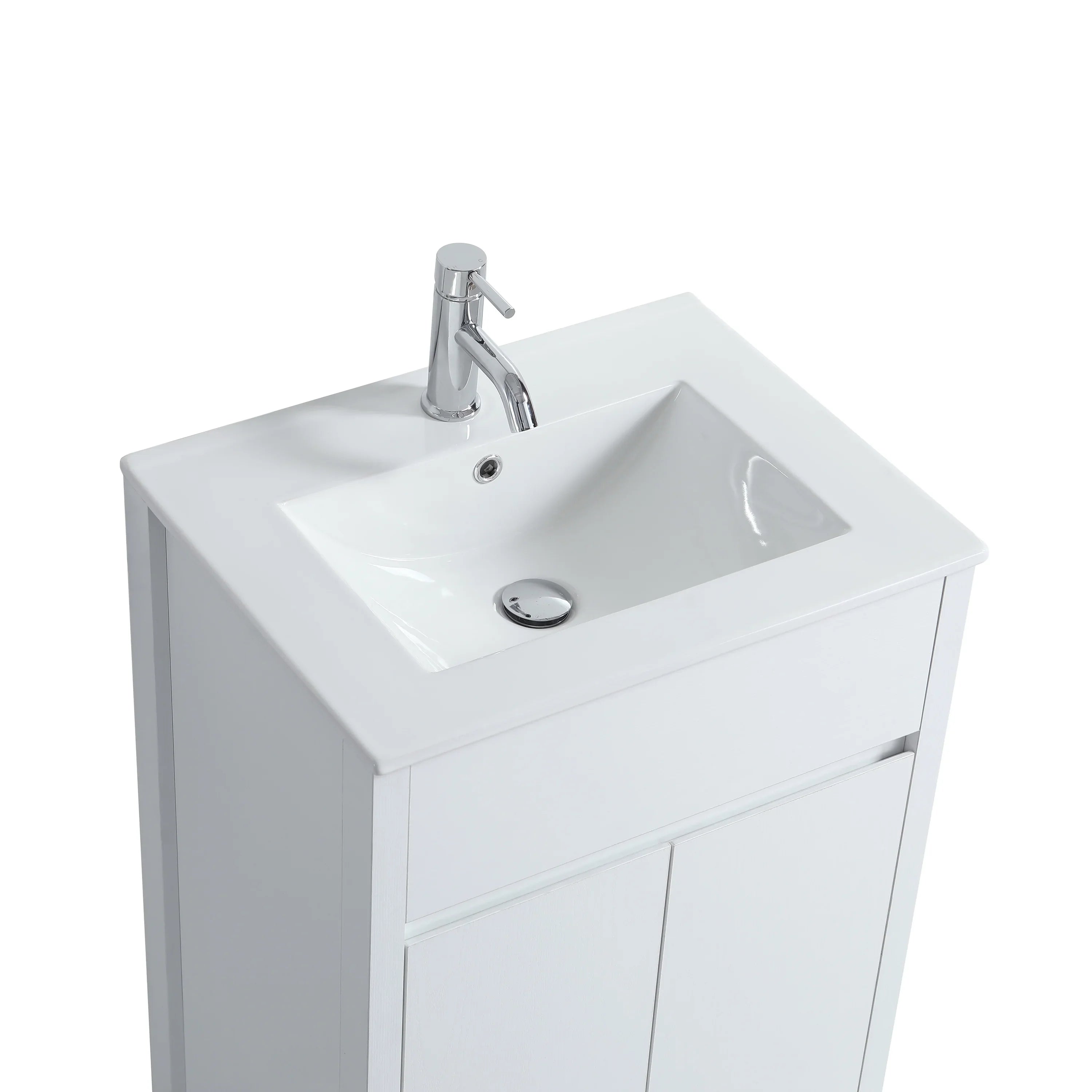 24" White Oak Freestanding Bathroom Vanity with White Ceramic Countertop-Migration_Bathroom Vanities-DECOROLALA