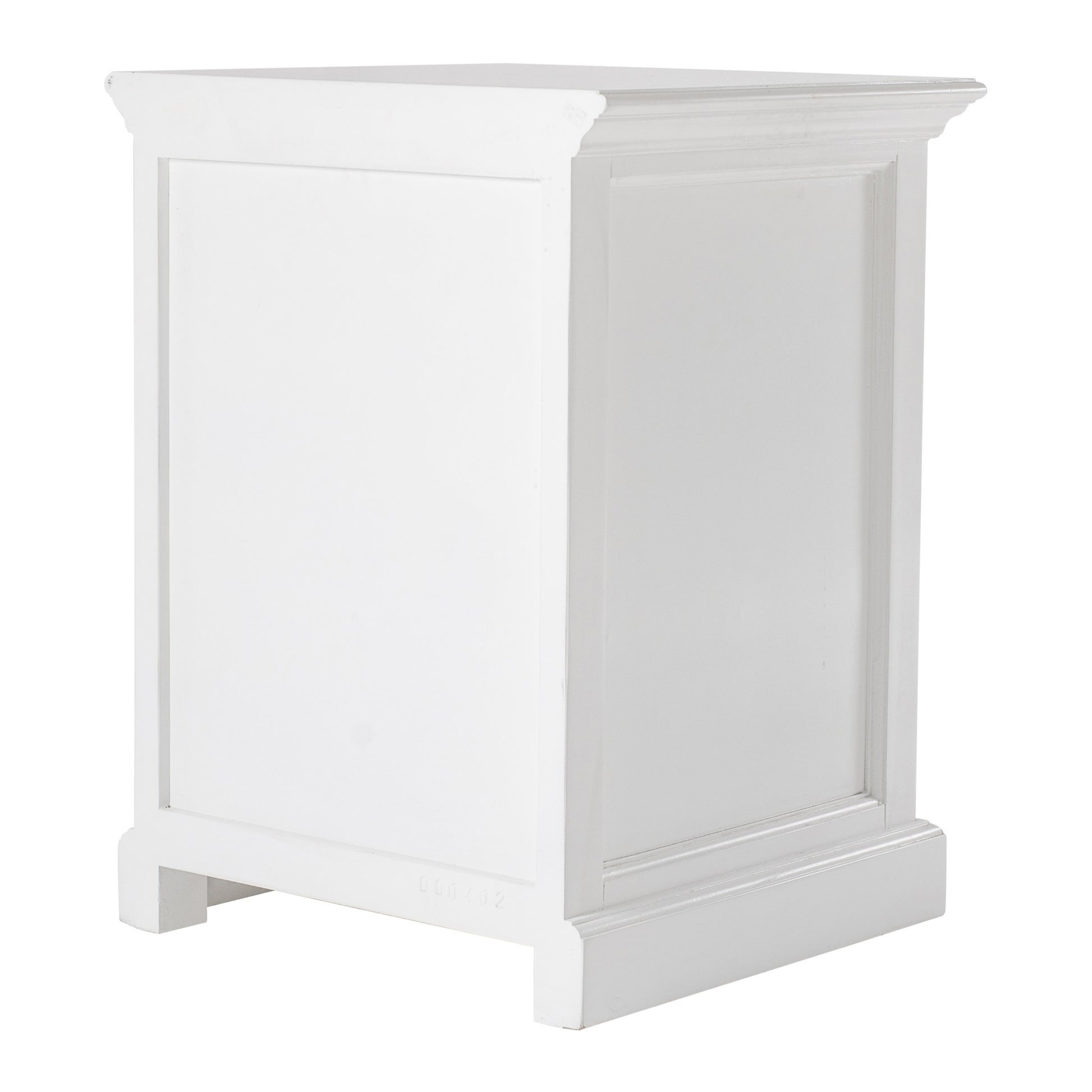 24" White Solid Wood Distressed One Drawer Nightstand-Nightstands & Bedside Tables-DECOROLALA