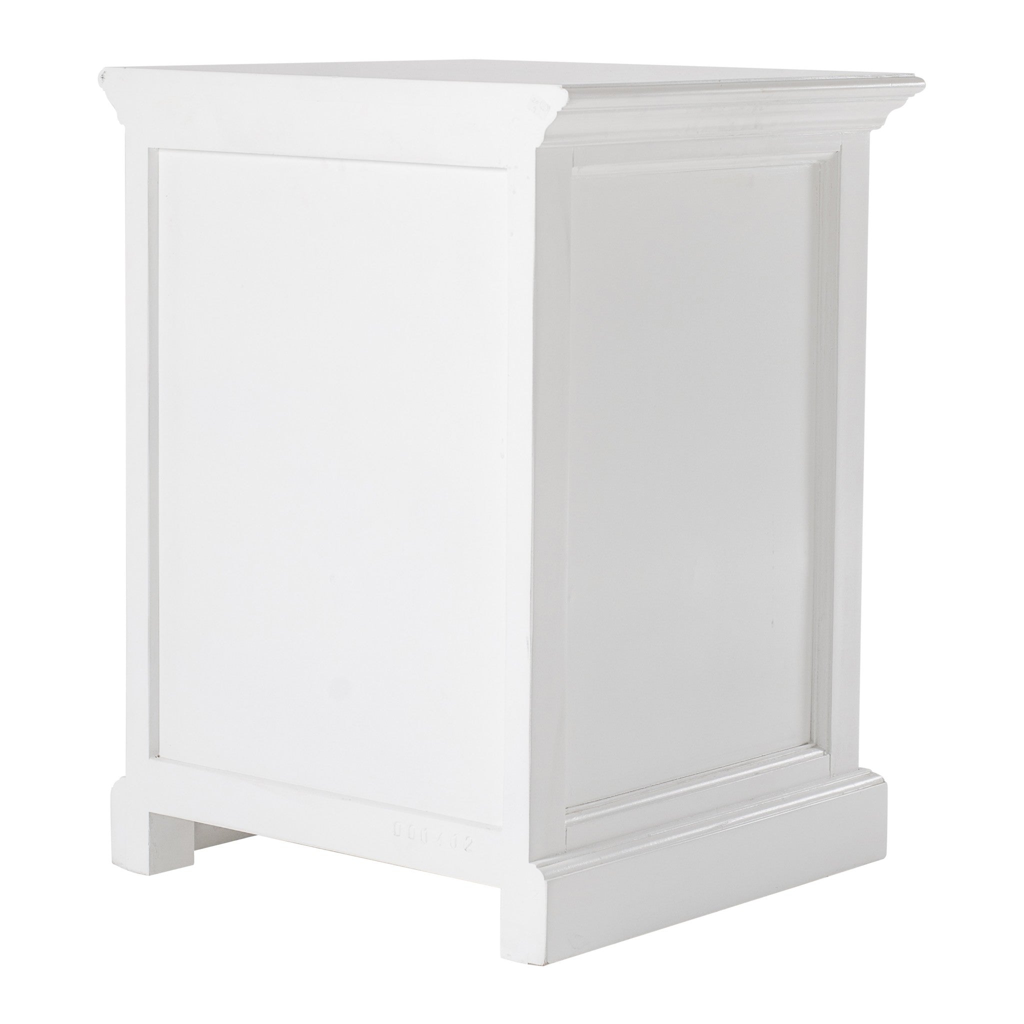 24" White Solid Wood Distressed One Drawer Nightstand-Nightstands & Bedside Tables-DECOROLALA