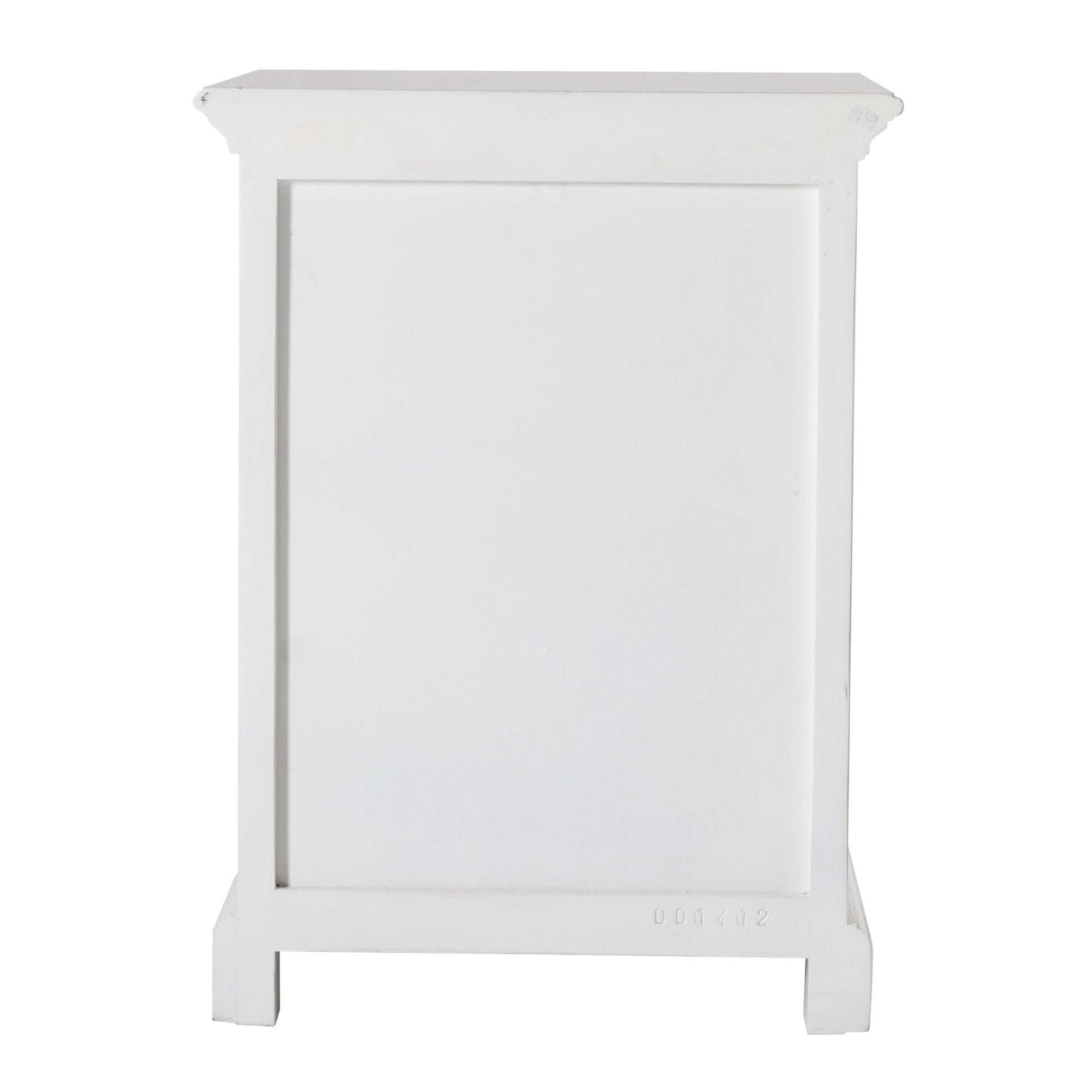 24" White Solid Wood Distressed One Drawer Nightstand-Nightstands & Bedside Tables-DECOROLALA