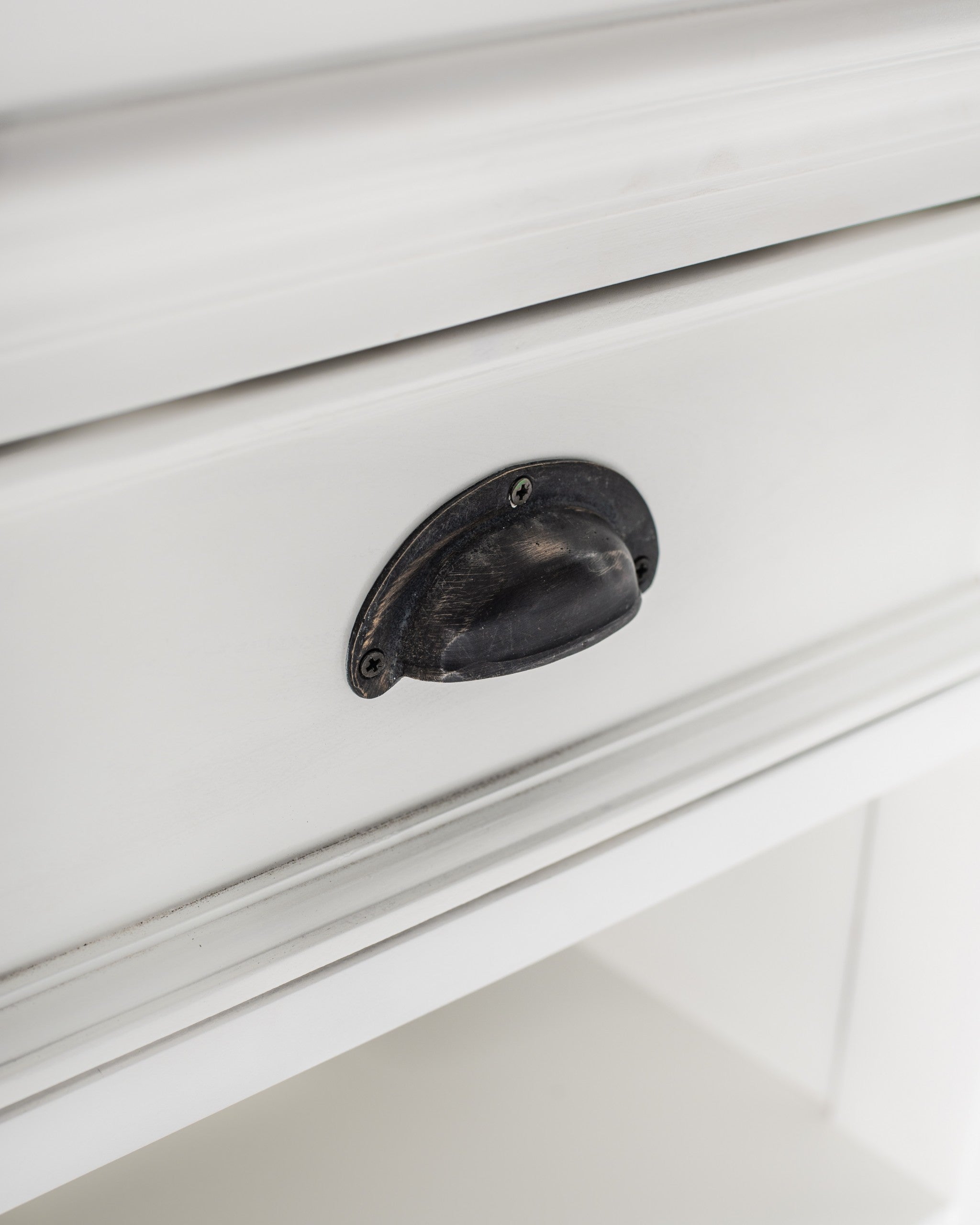 24" White Solid Wood Distressed One Drawer Nightstand-Nightstands & Bedside Tables-DECOROLALA