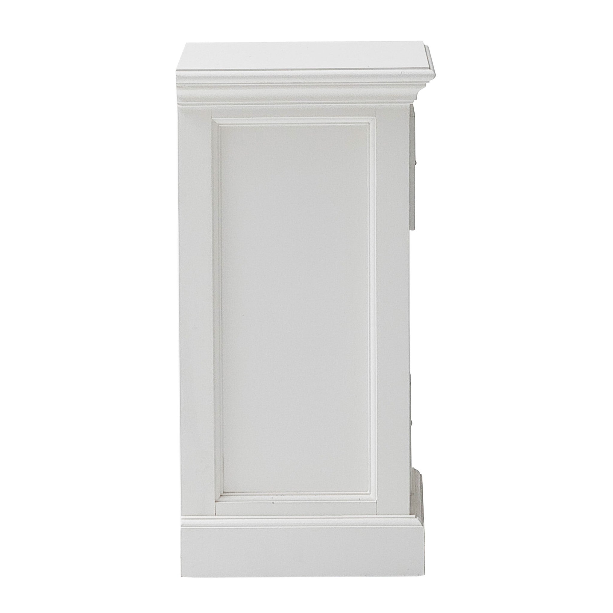 24" White Solid Wood Two Drawer Nightstand-Nightstands & Bedside Tables-DECOROLALA