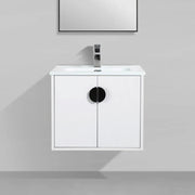 24" White Wall Mount Bathroom Vanity with White Ceramic Countertop-Migration_Bathroom Vanities-DECOROLALA