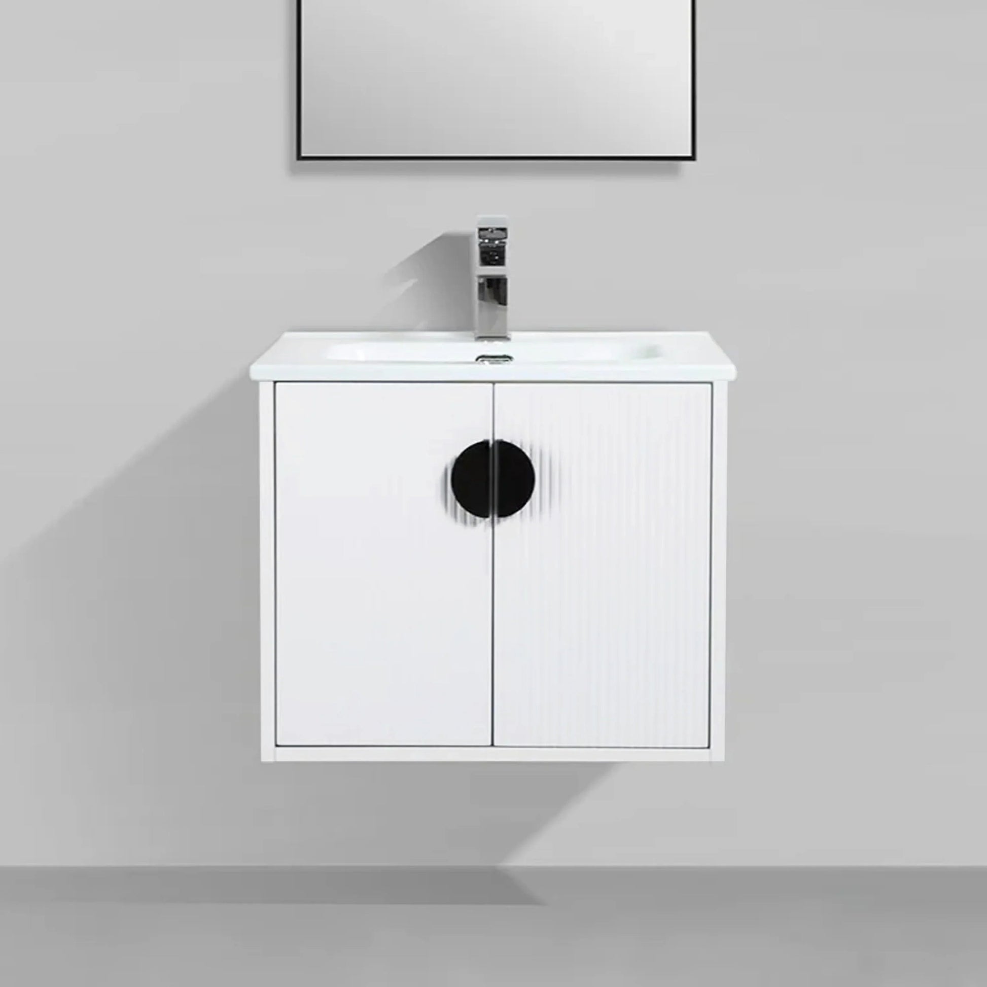 24" White Wall Mount Bathroom Vanity with White Ceramic Countertop-Migration_Bathroom Vanities-DECOROLALA