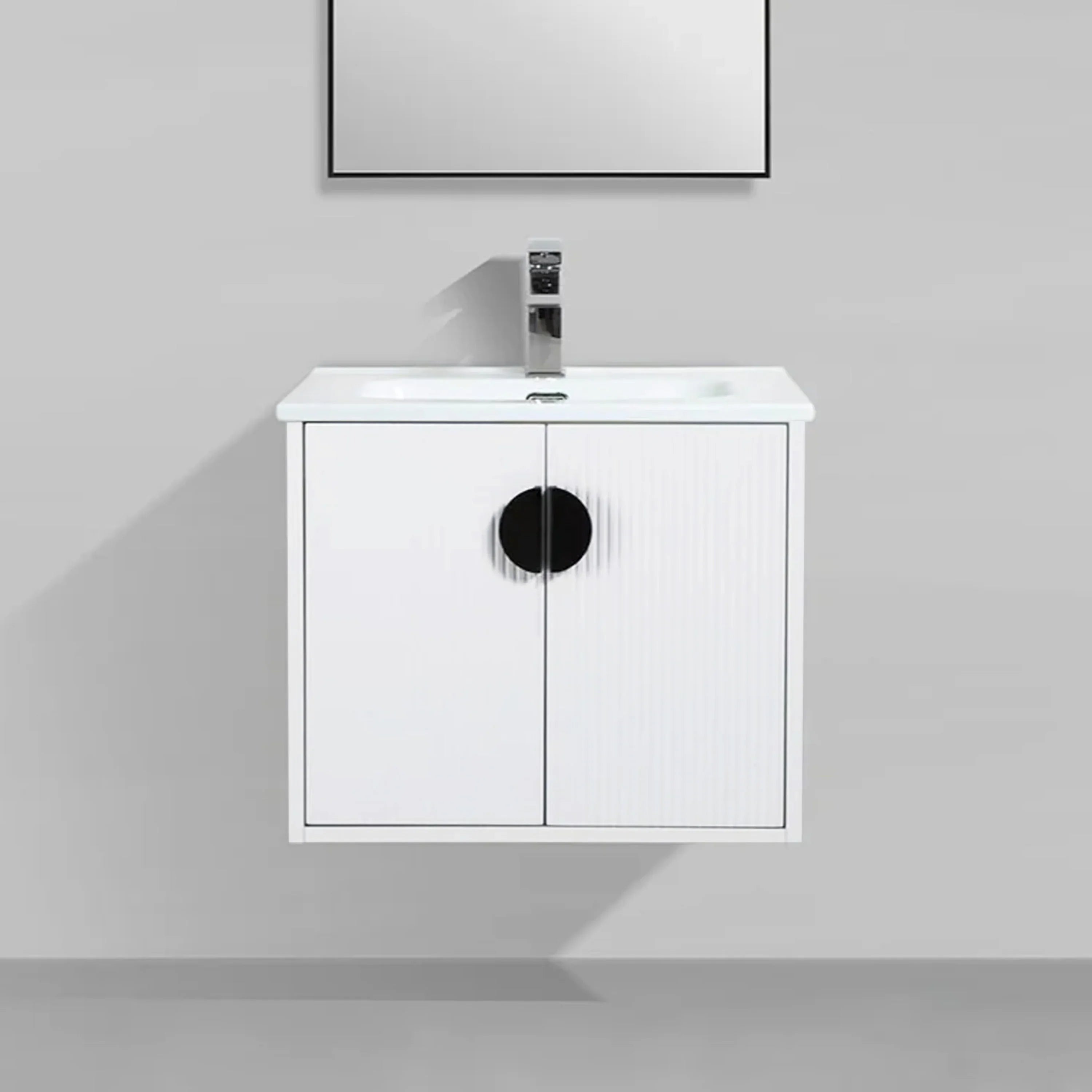 24" White Wall Mount Bathroom Vanity with White Ceramic Countertop-Migration_Bathroom Vanities-DECOROLALA