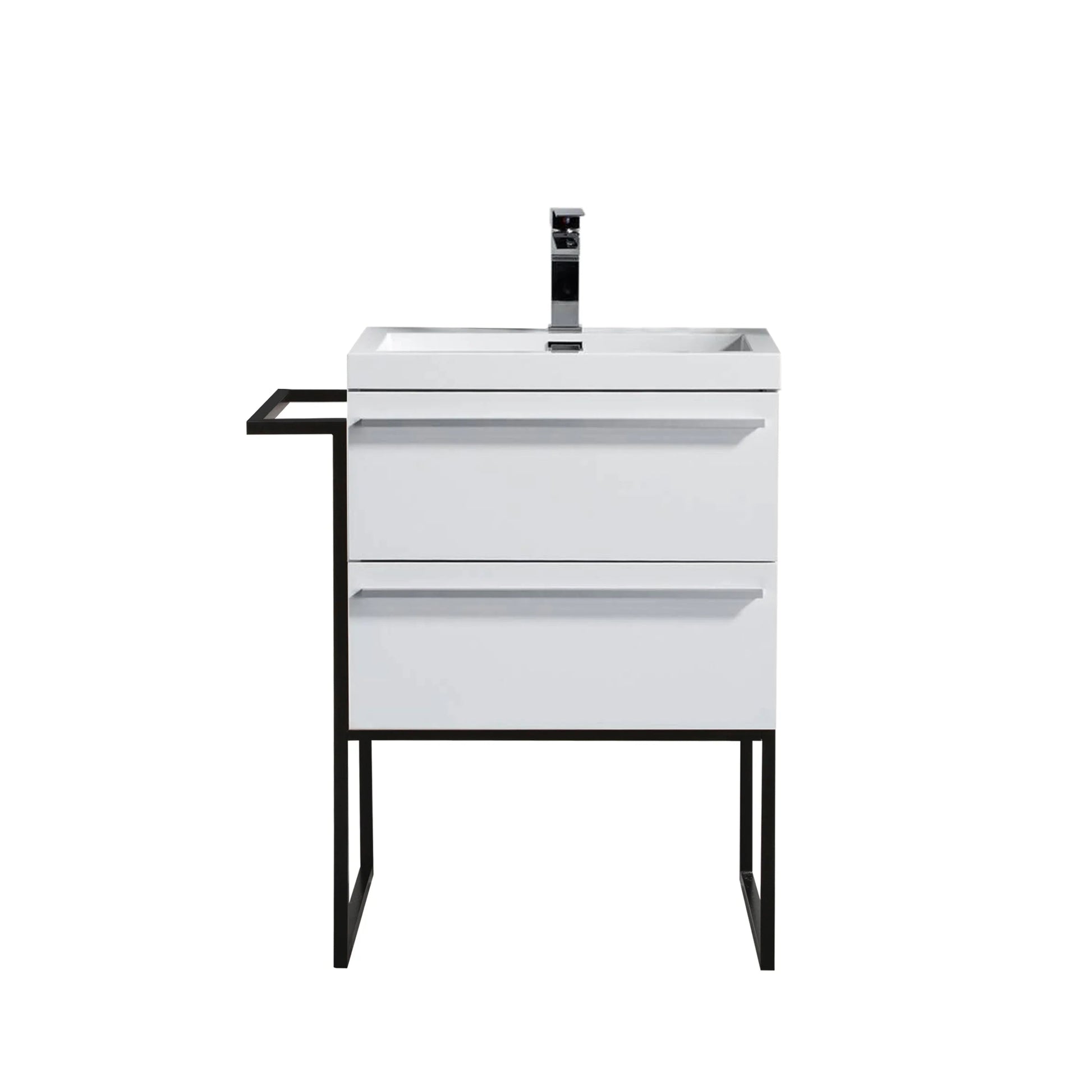 24" White Wall Mount Bathroom Vanity with White Polymarble Countertop-Migration_Bathroom Vanities-DECOROLALA