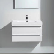 24" White Wall Mount Bathroom Vanity with White Polymarble Countertop-Migration_Bathroom Vanities-DECOROLALA