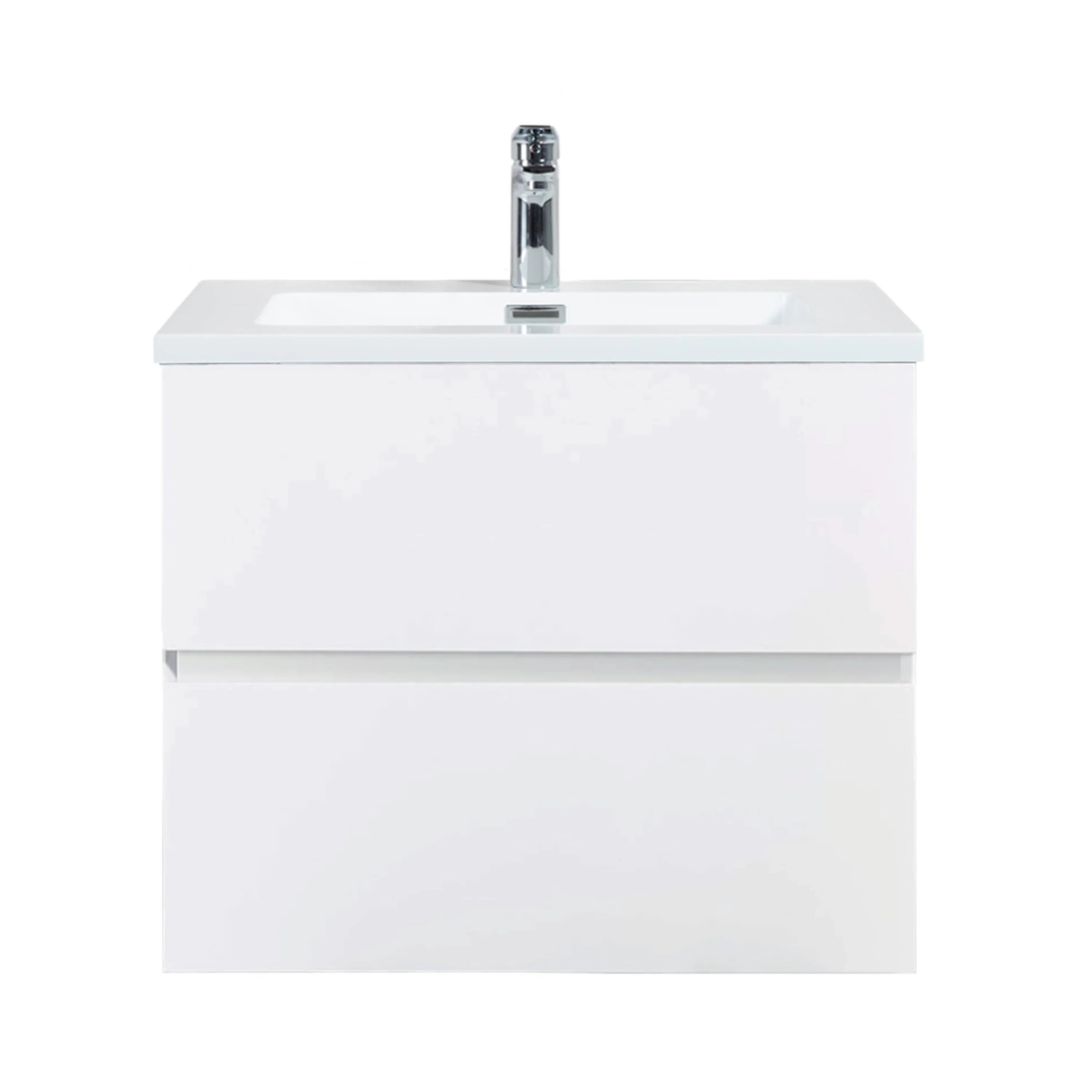 24" White Wall Mount Single Sink Bathroom Vanity with White Polymarble Countertop-Migration_Bathroom Vanities-DECOROLALA