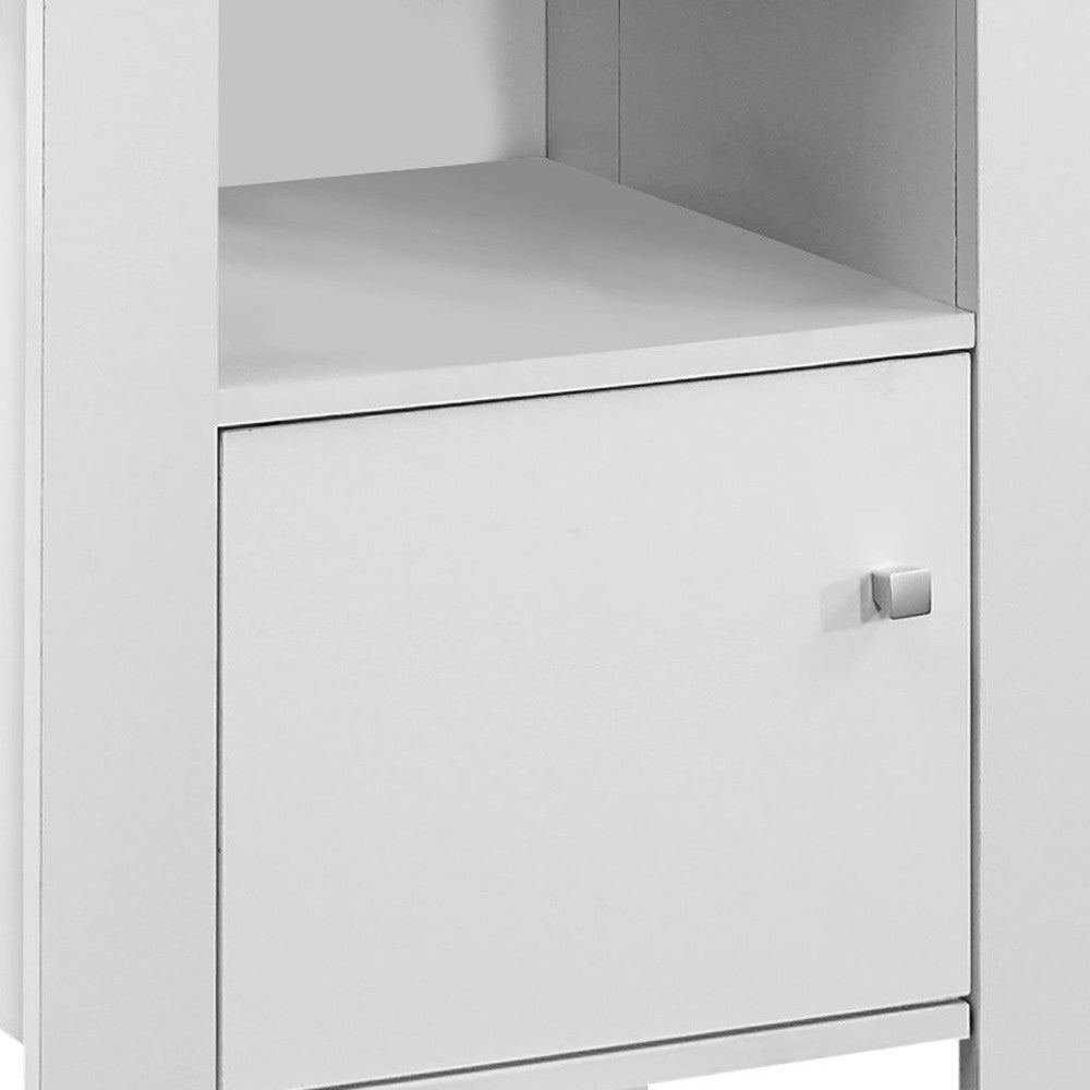 24" White Wood End Table With Shelf-End-Side Tables-DECOROLALA