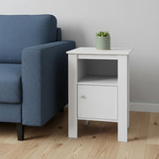 24" White Wood End Table With Shelf-End-Side Tables-DECOROLALA