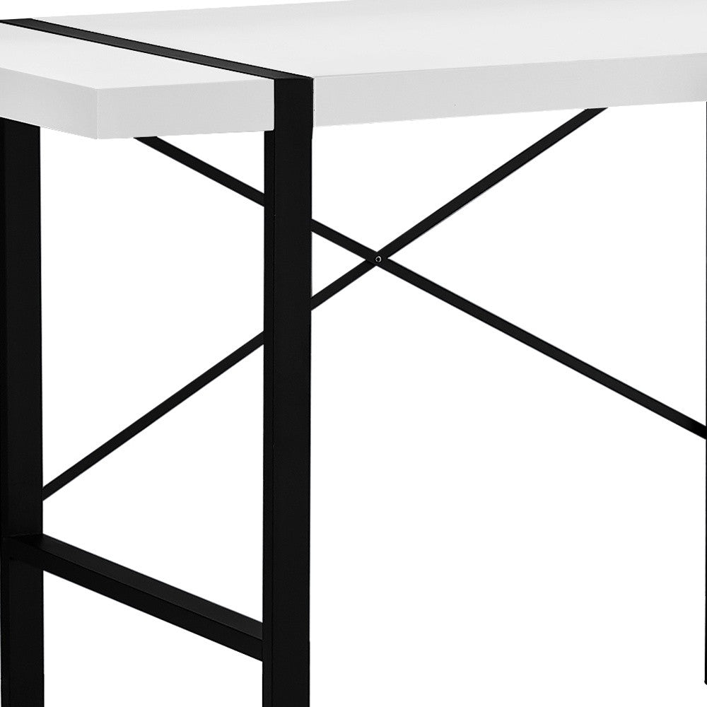 24" White and Black Computer Desk-Desks-DECOROLALA