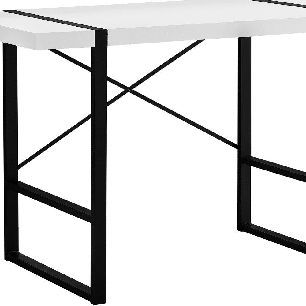 24" White and Black Computer Desk-Desks-DECOROLALA