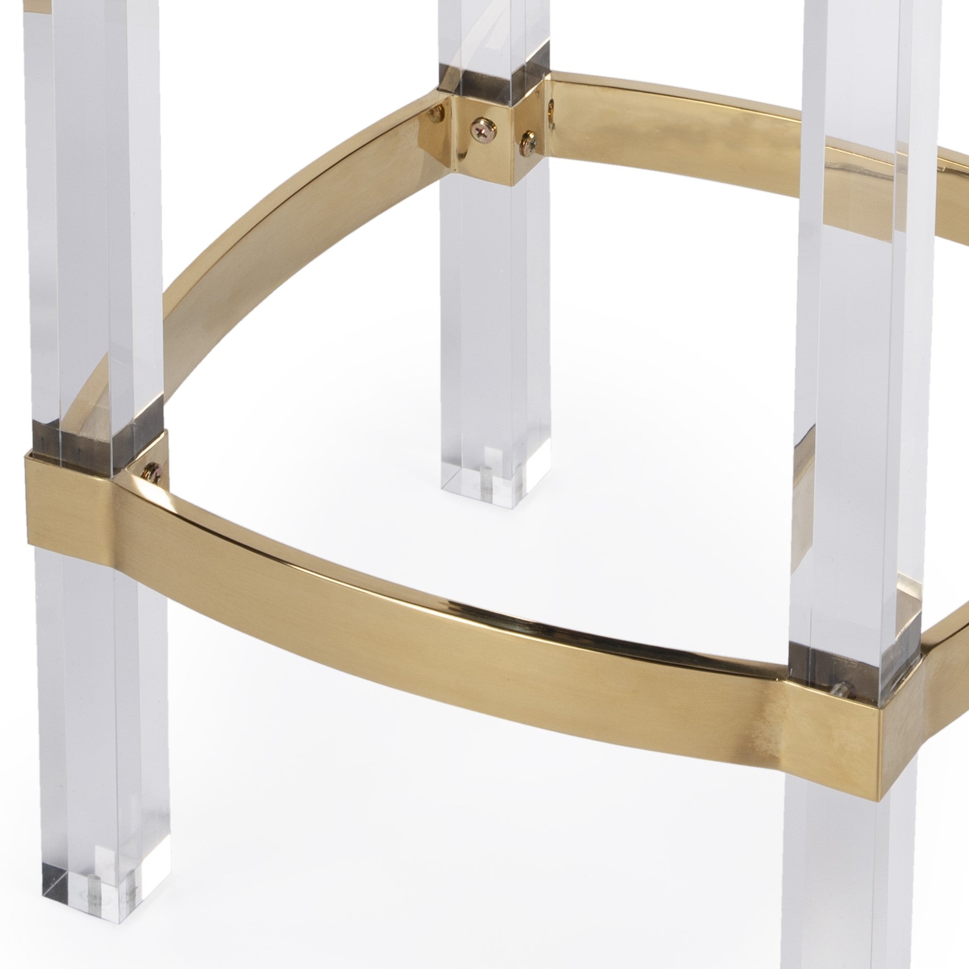 24" White and Clear Stainless Steel and Steel Backless Counter Height Bar Chair-Bar Chairs-DECOROLALA